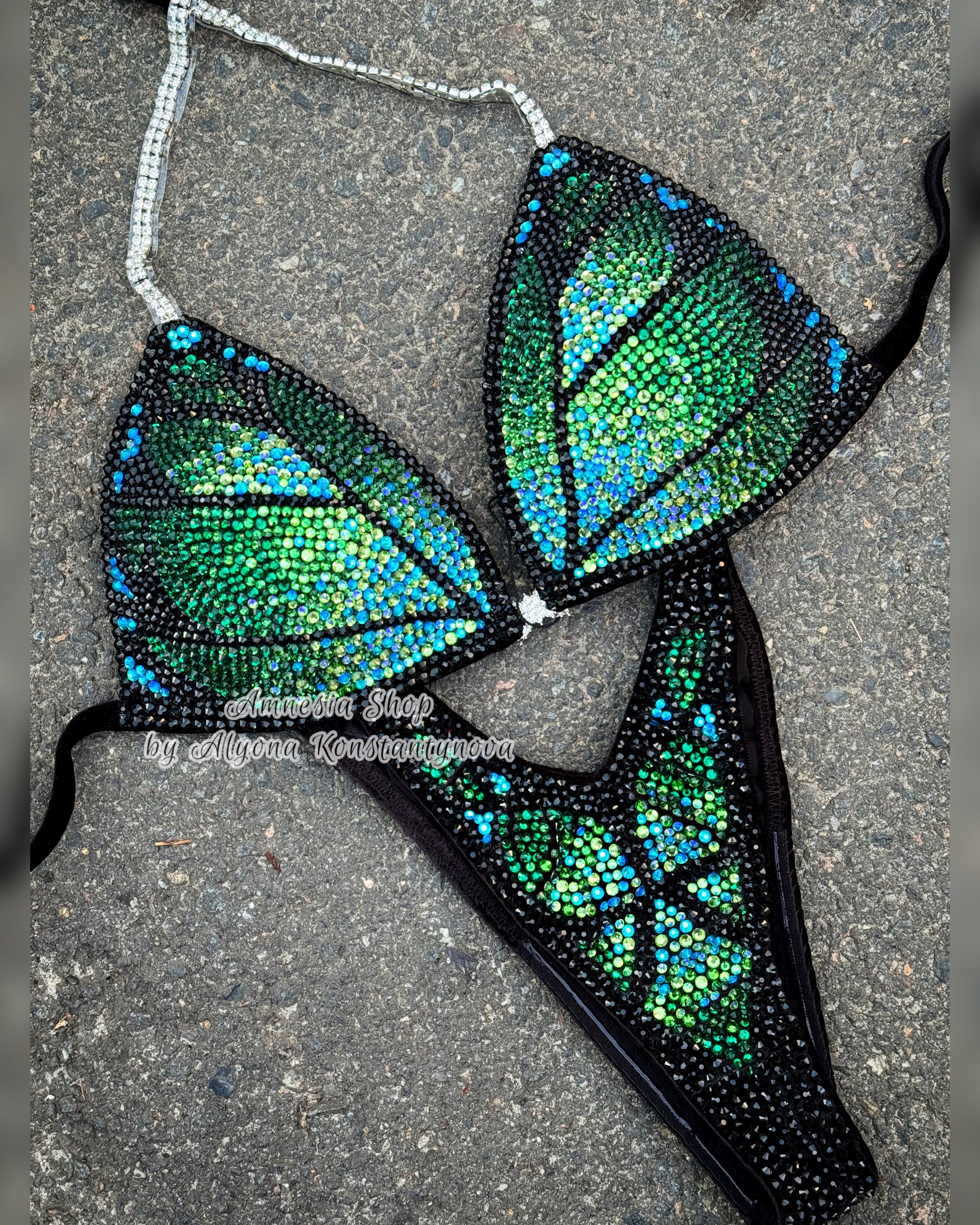 Competition Bikini Set - Rhinestone Fitness - NPC - IFBB - WBFF - Wellness - Figure Competition Suit - Posing Suit - Swarovski Bodybuilding
