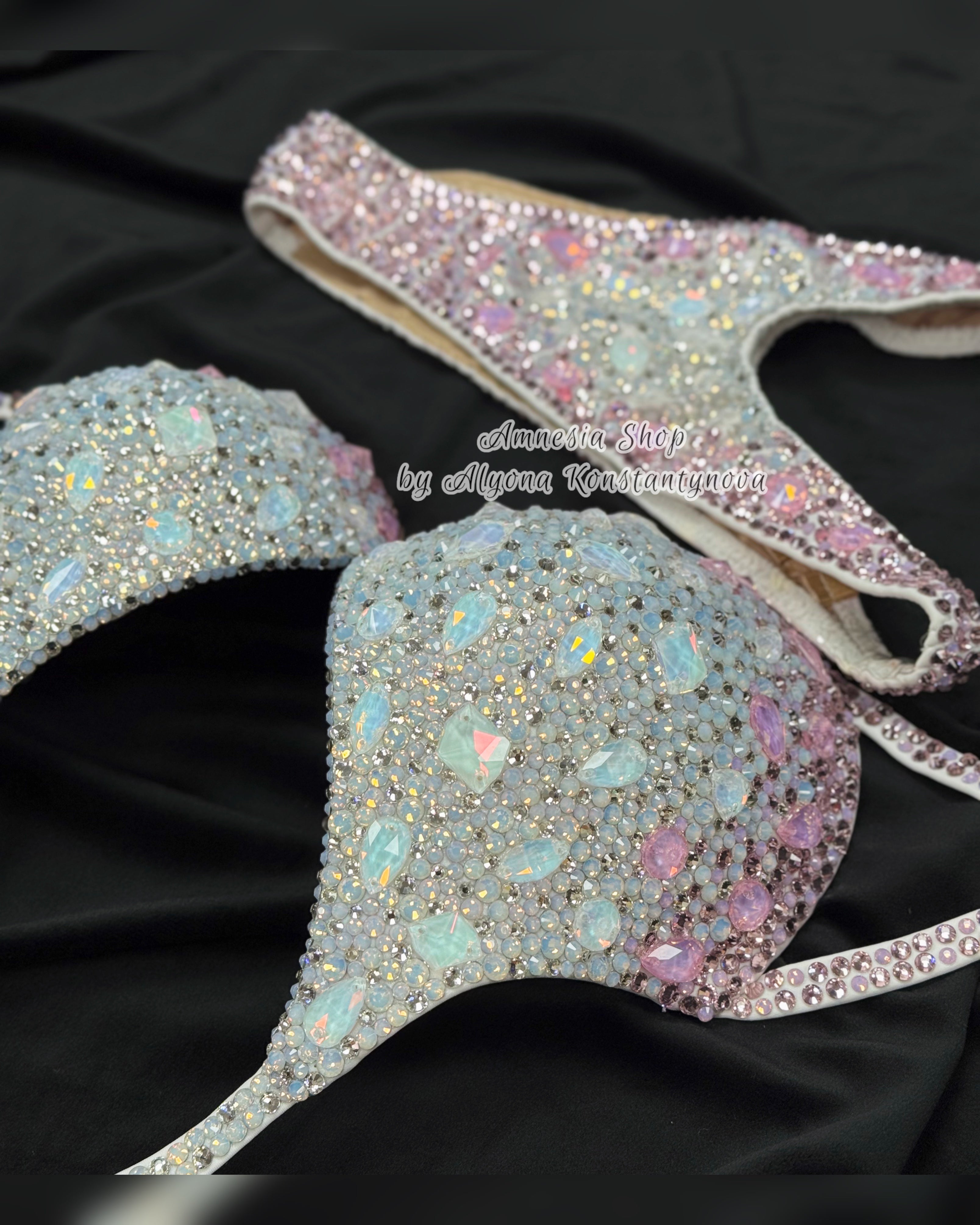 White Bikini Set - Rhinestone Fitness - NPC - IFBB - WBFF - Wellness - Figure Competition Suit - Posing Suit - Swarovski Bodybuilding