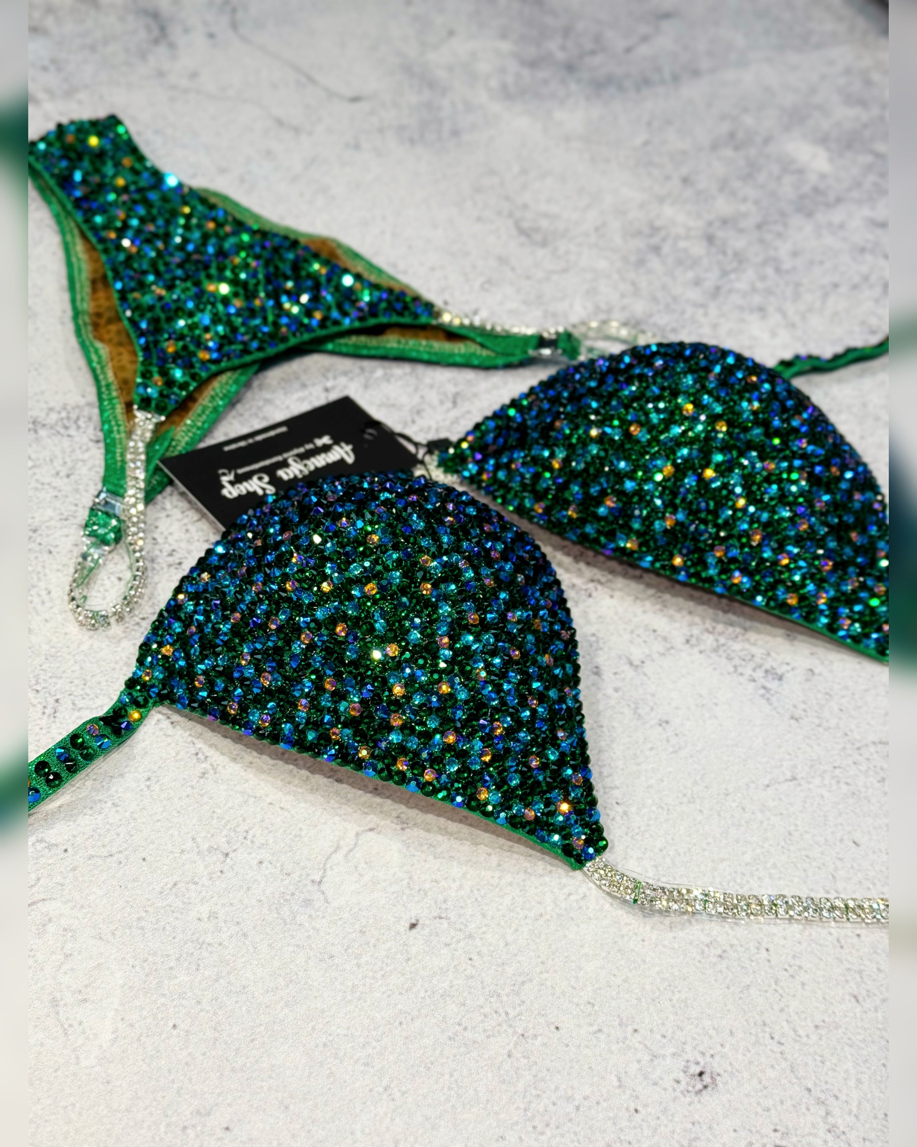 (Copy) Green Competition Bikini Set, Competition Set, Figure Bikini, Bikini Suit, Competition Bikini, Sexy Set, Swimsuit, Posing Bikini, Fitness Bikini