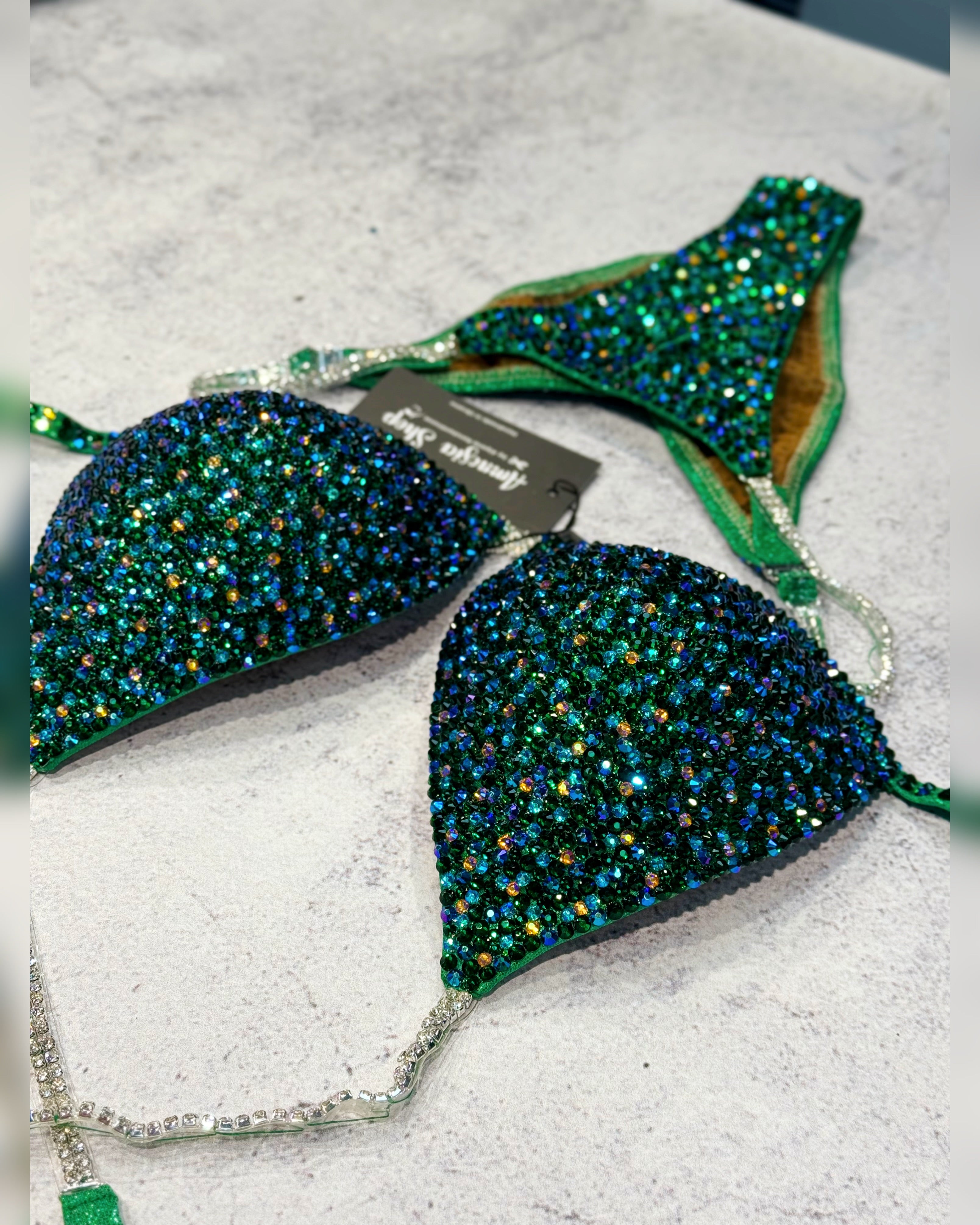 (Copy) Green Competition Bikini Set, Competition Set, Figure Bikini, Bikini Suit, Competition Bikini, Sexy Set, Swimsuit, Posing Bikini, Fitness Bikini