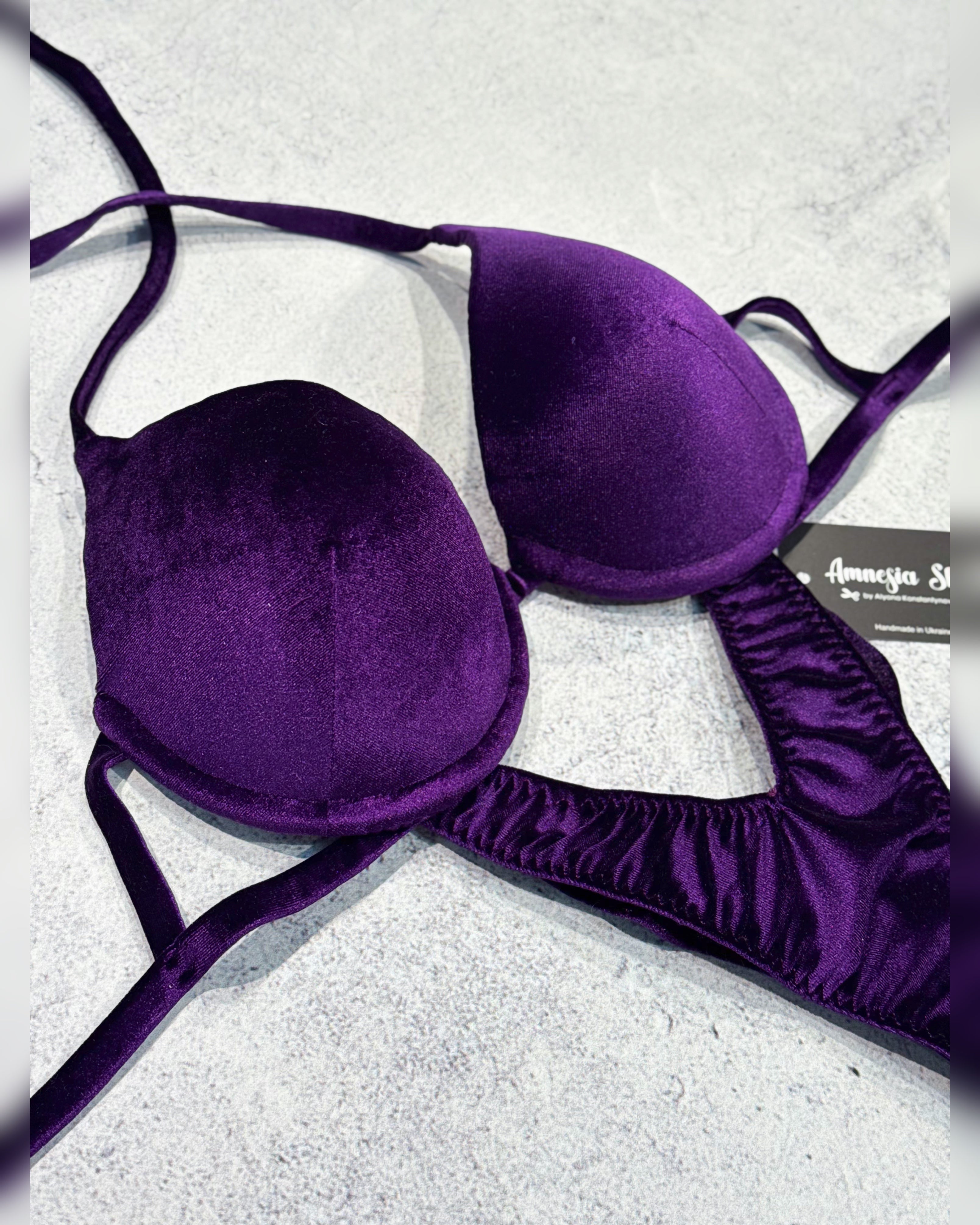 Base Purple fitness bikini, Fitness Bikini - Bodybuilding Bikini - Swarovski Bikiki - IFBB Competition Bikini - Posing Suit - Fitness Suit