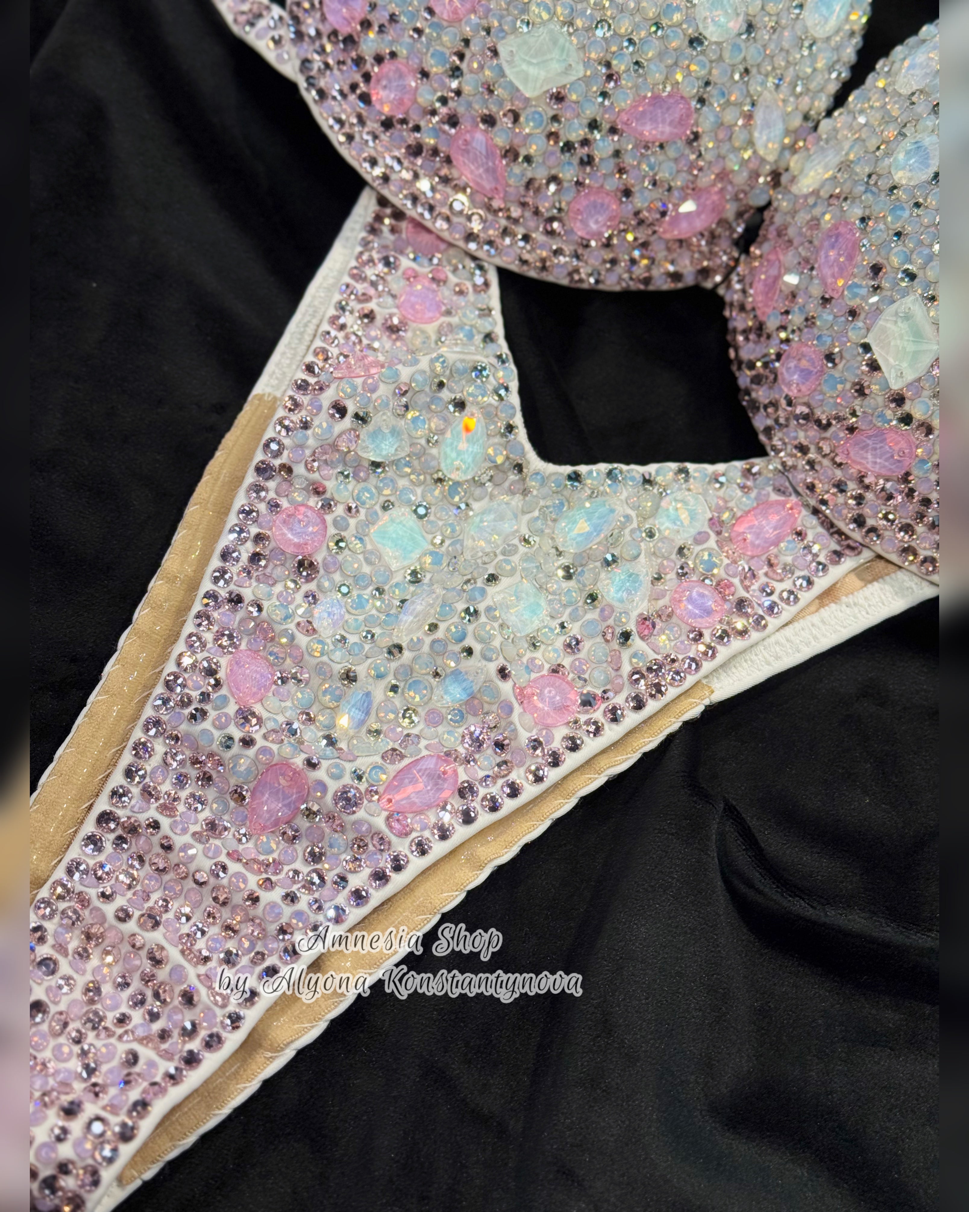White Bikini Set - Rhinestone Fitness - NPC - IFBB - WBFF - Wellness - Figure Competition Suit - Posing Suit - Swarovski Bodybuilding