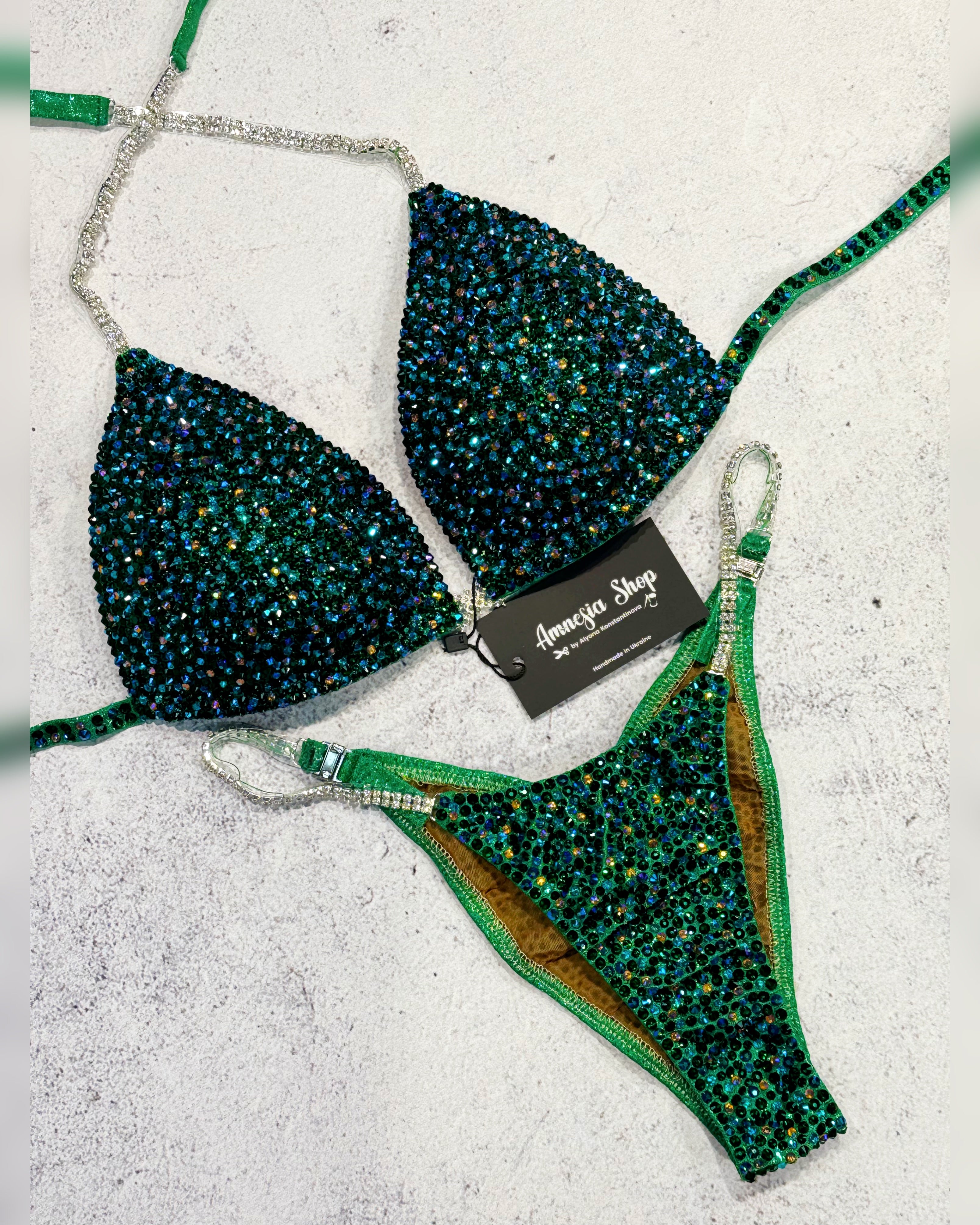 (Copy) Green Competition Bikini Set, Competition Set, Figure Bikini, Bikini Suit, Competition Bikini, Sexy Set, Swimsuit, Posing Bikini, Fitness Bikini