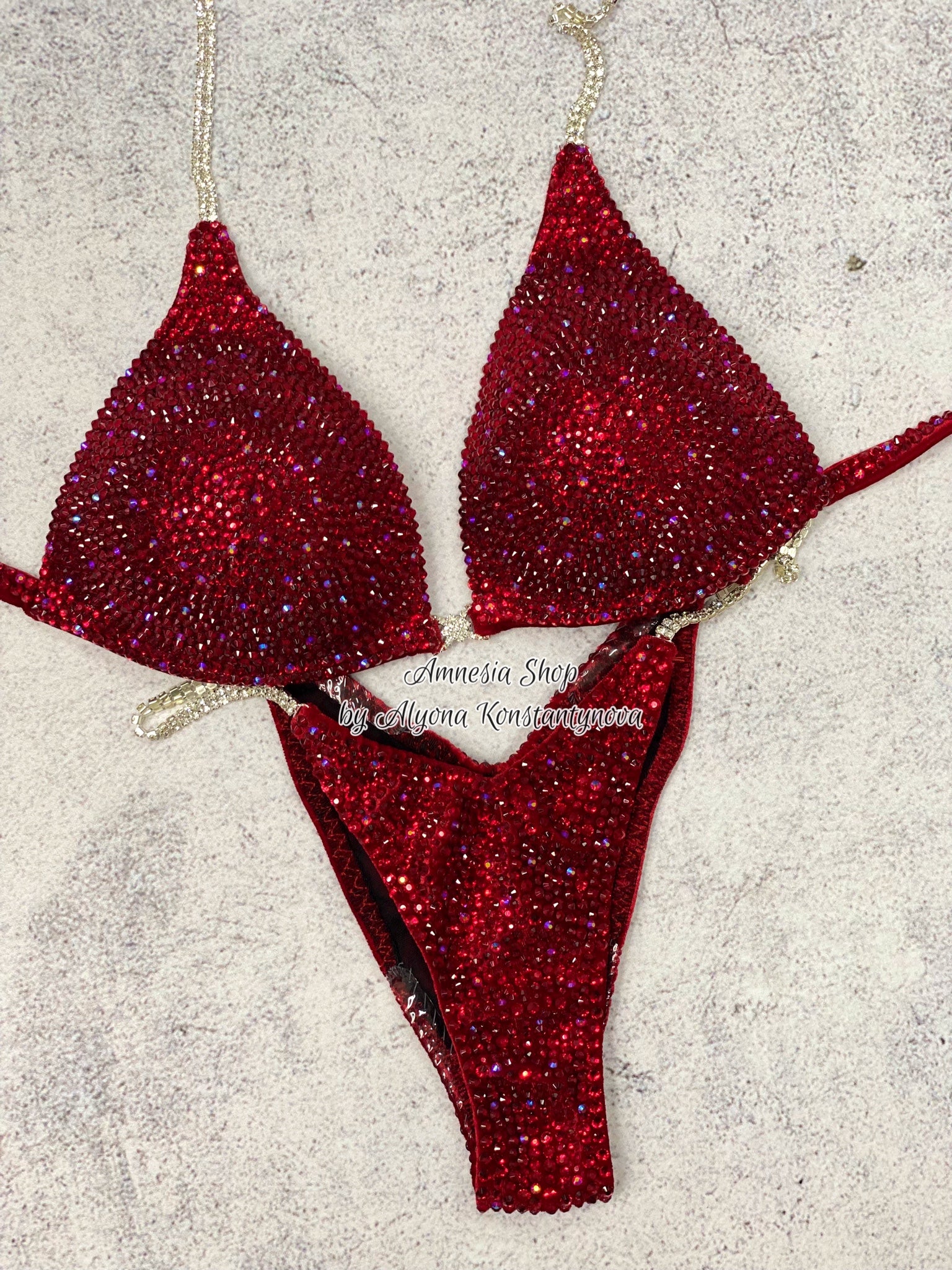 (Copy) Cherry Competition Bikini Set - Rhinestone Fitness - NPC - IFBB - WBFF - Figure Competition Suit - Posing Suit - Swarosvki Bodybuilding