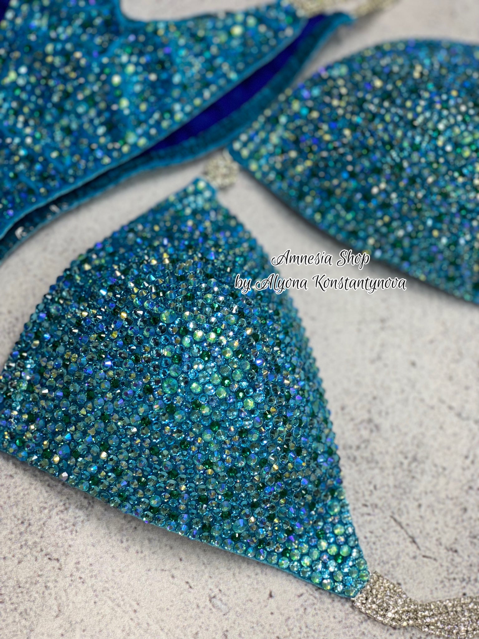 (Copy) Blue Competition Bikini Set - Rhinestone Fitness - NPC - IFBB - WBFF - Figure Competition Suit - Posing Suit - Swarosvki Bodybuilding (Copy)