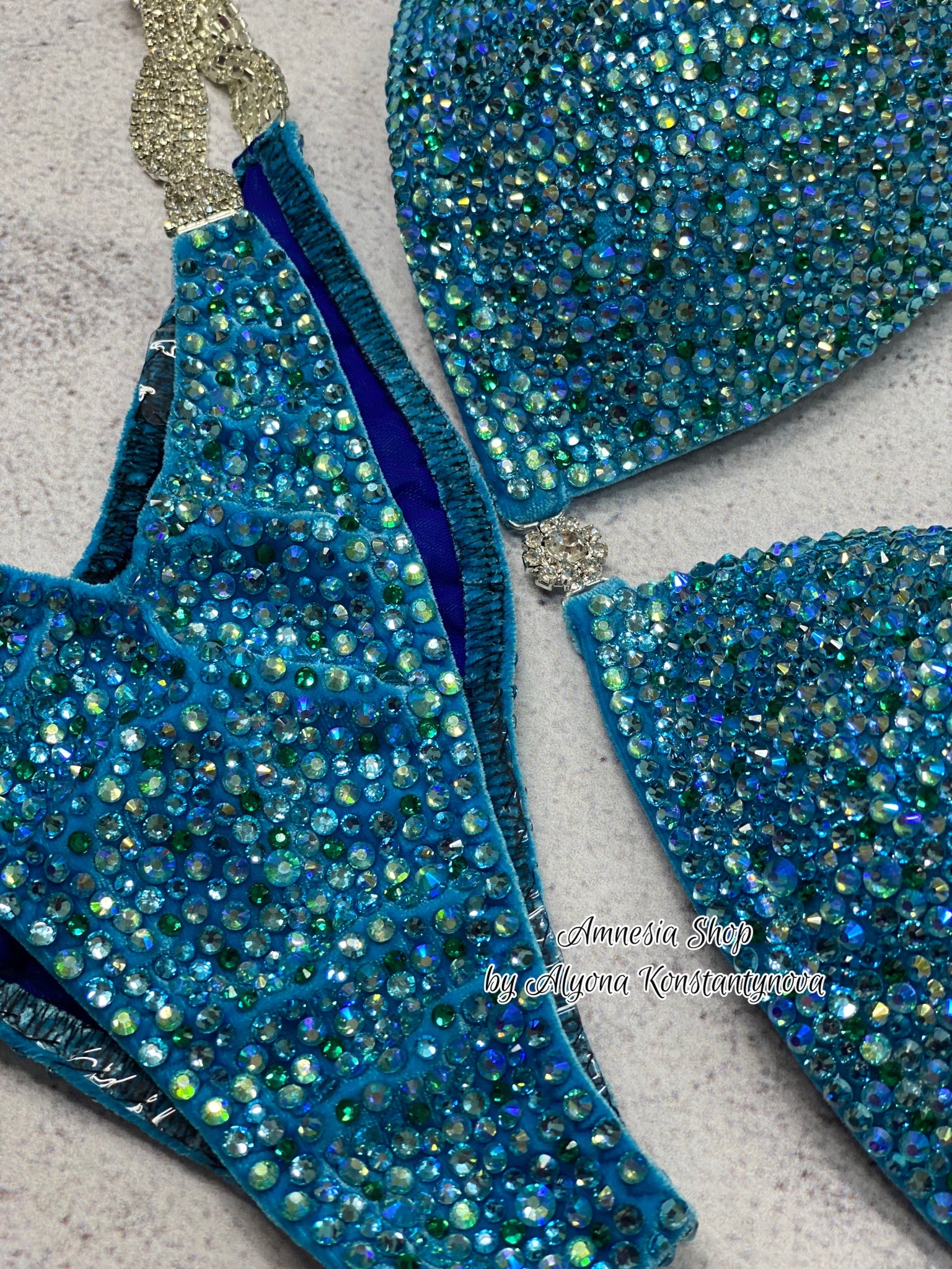 (Copy) Blue Competition Bikini Set - Rhinestone Fitness - NPC - IFBB - WBFF - Figure Competition Suit - Posing Suit - Swarosvki Bodybuilding (Copy)
