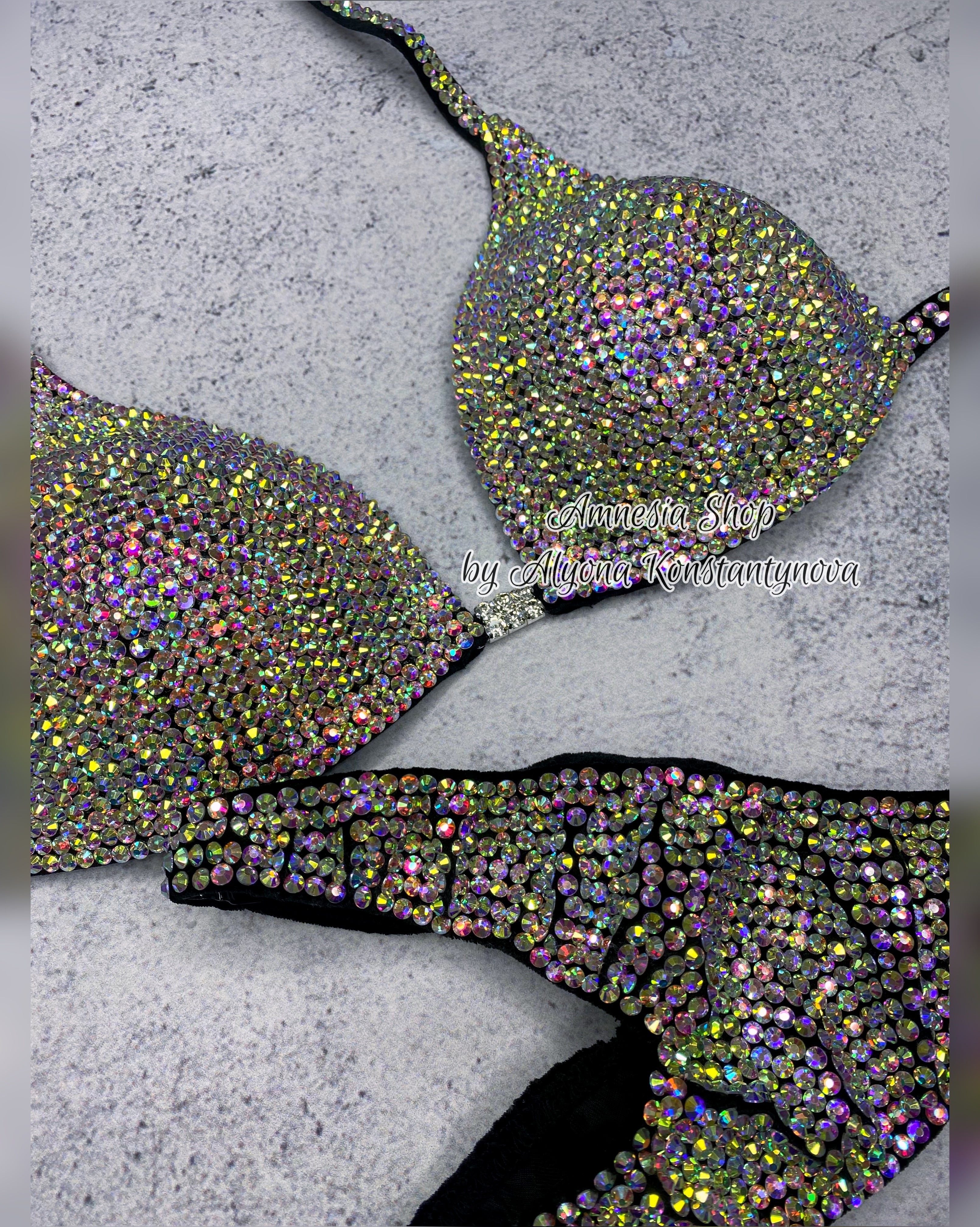 (Copy) Competition Bikini Set - Rhinestone Fitness - NPC - IFBB - WBFF - Figure Competition Suit - Posing Suit - Sw Bodybuilding