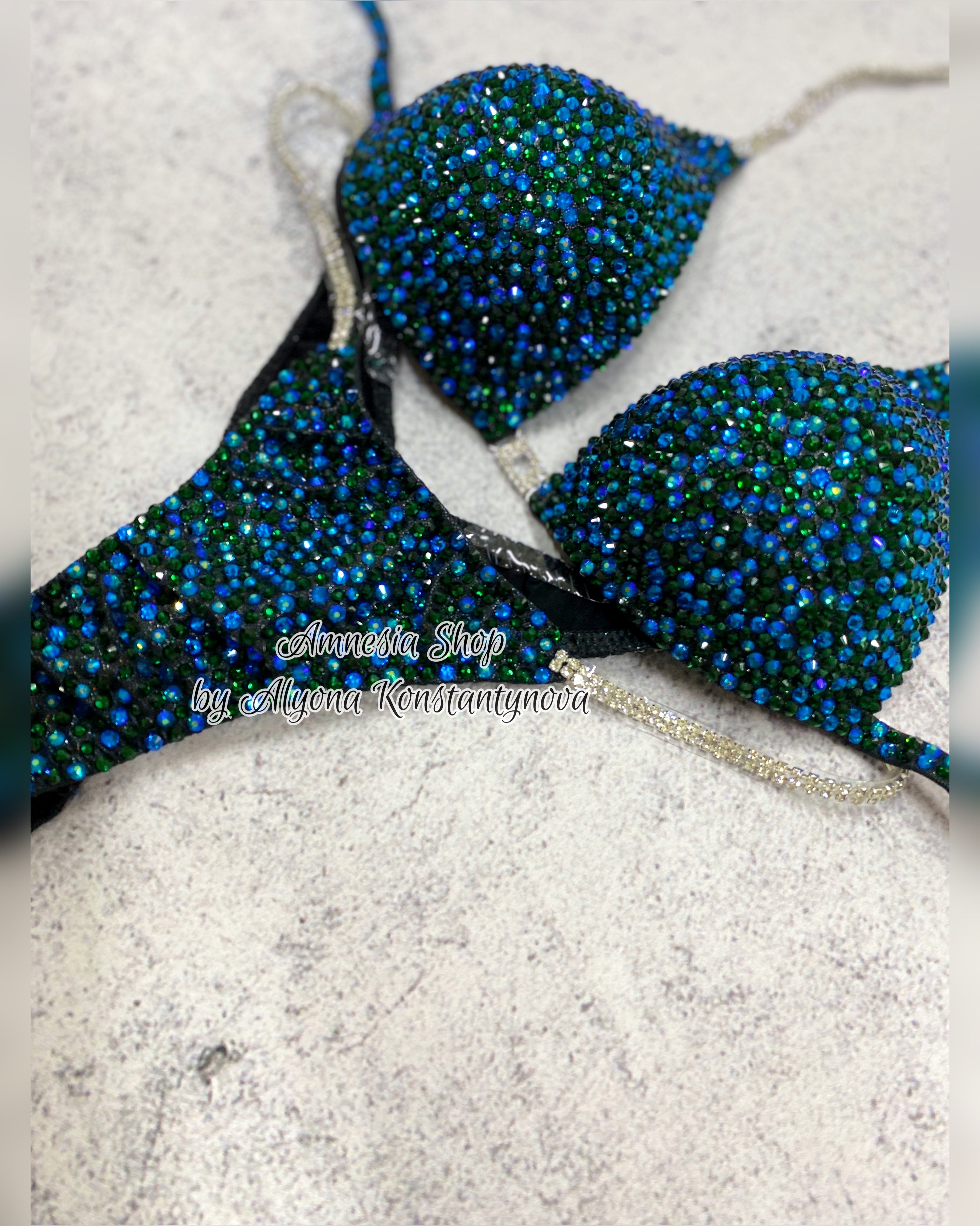 Competition Bikini Set - Rhinestone Fitness - NPC - IFBB - WBFF - Wellness - Figure Competition Suit - Posing Suit - Swarovski Bodybuilding