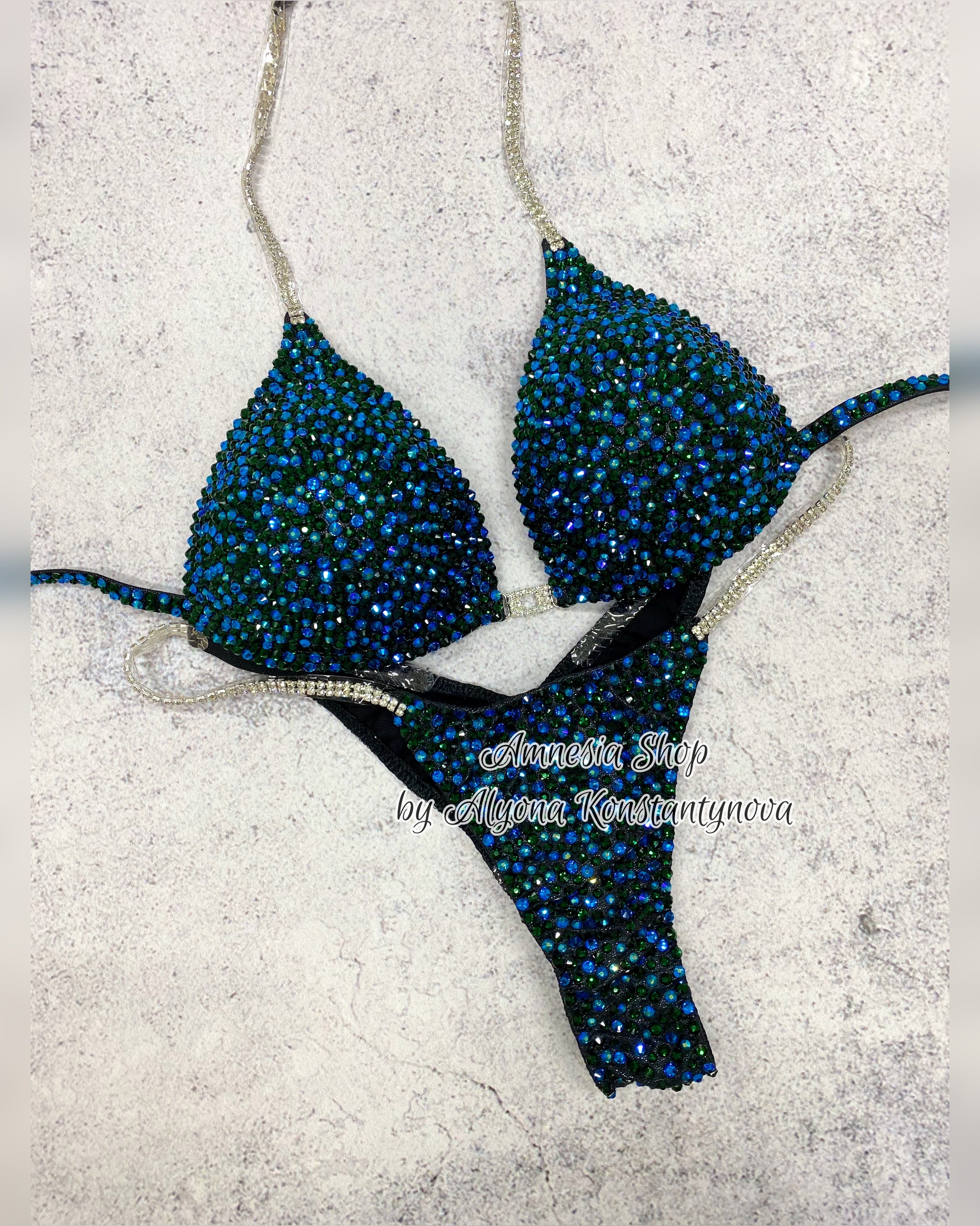 Competition Bikini Set - Rhinestone Fitness - NPC - IFBB - WBFF - Wellness - Figure Competition Suit - Posing Suit - Swarovski Bodybuilding