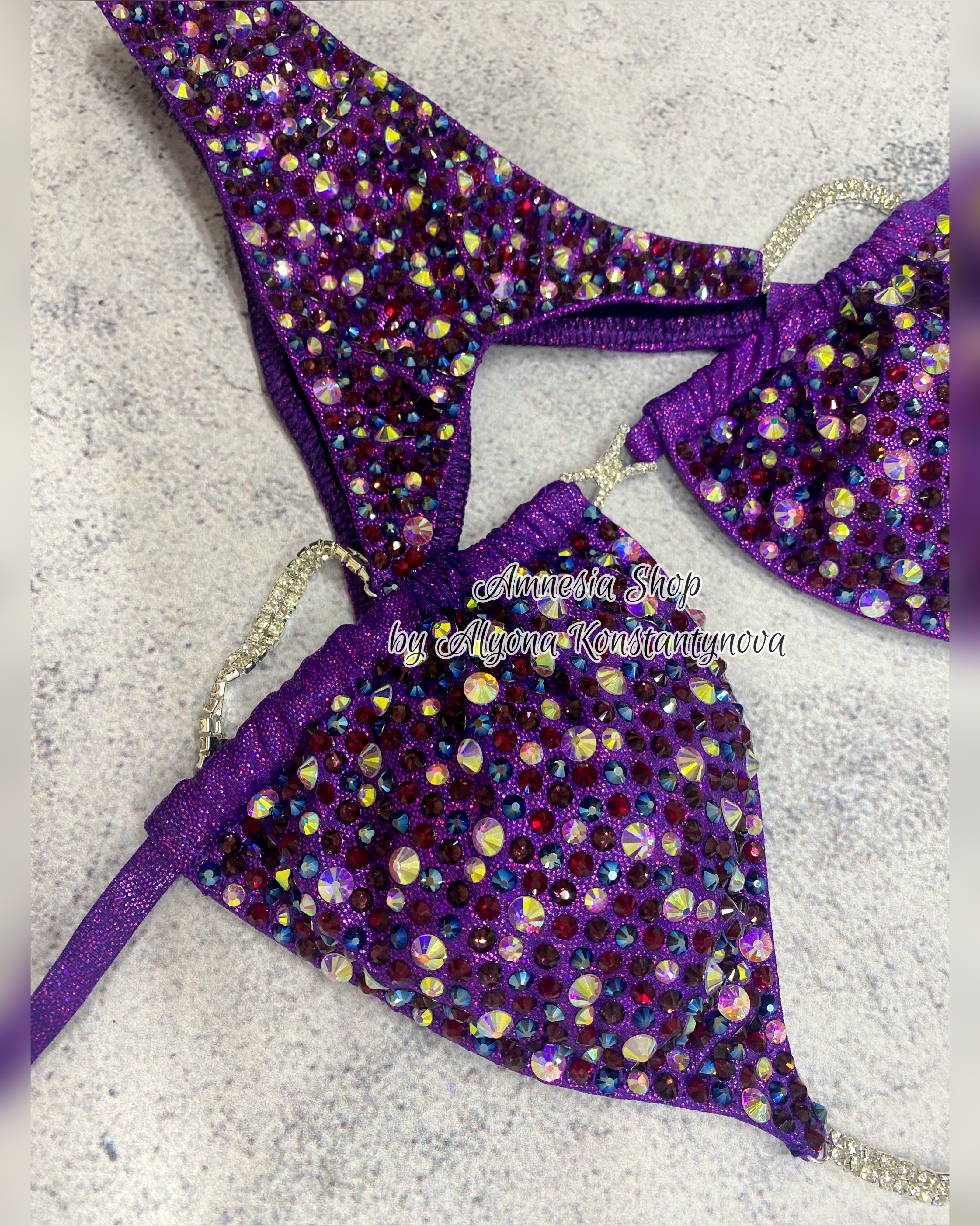 Lilac Fitness Bikini - Competition Bikini Set - Figure Fitness - NPC - Figure Competition Suit - Posing Suit - Wellness Bikini