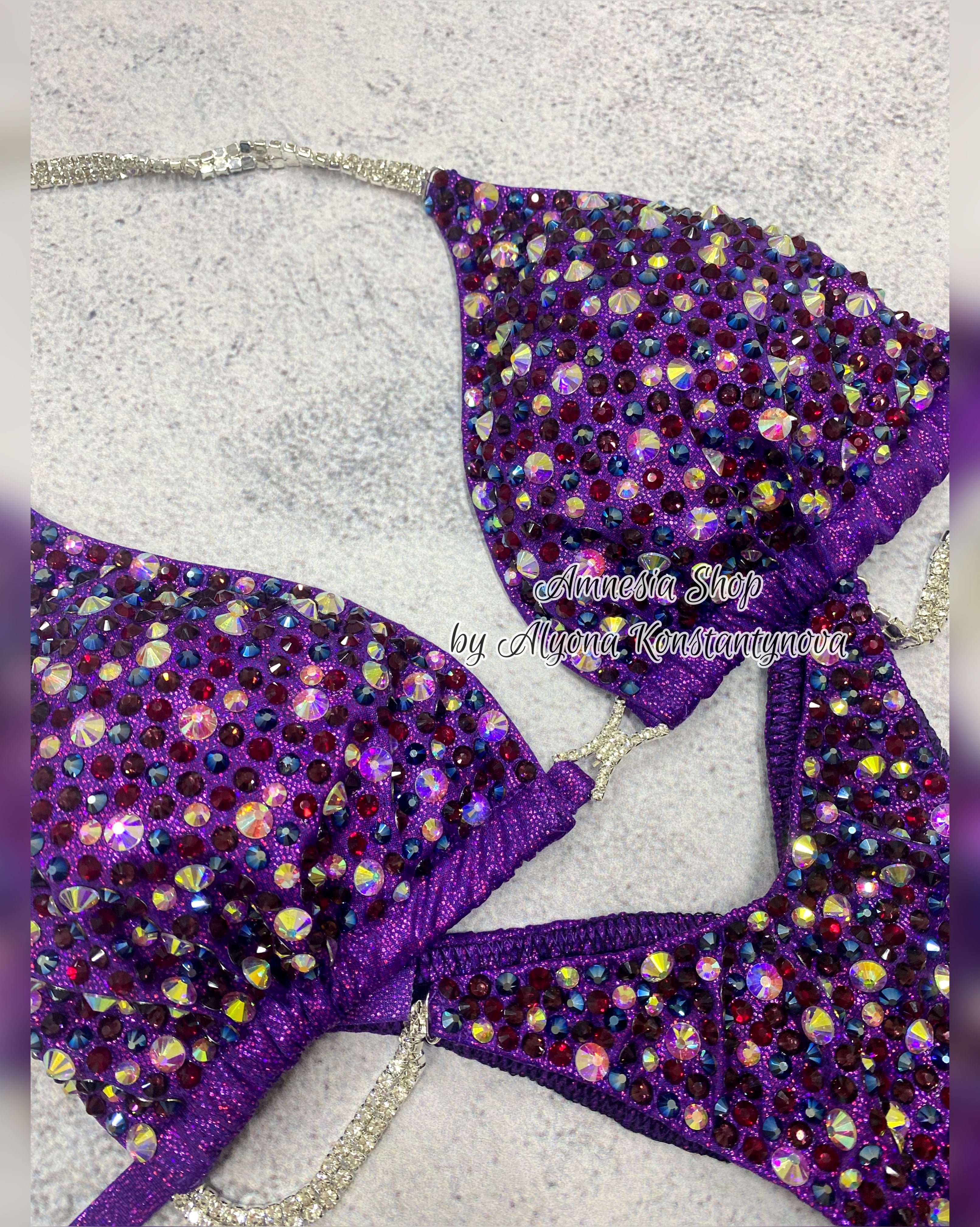 Lilac Fitness Bikini - Competition Bikini Set - Figure Fitness - NPC - Figure Competition Suit - Posing Suit - Wellness Bikini