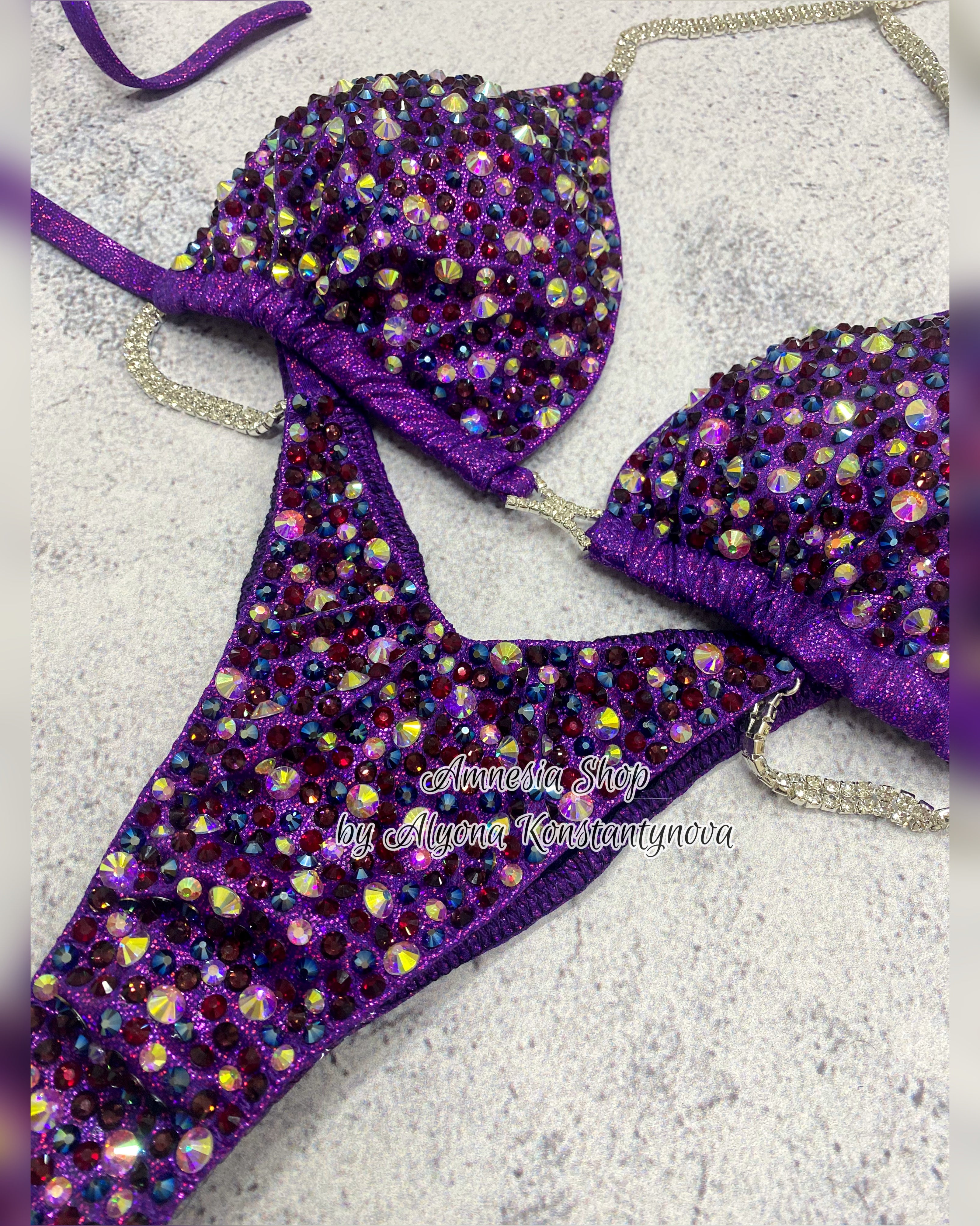Lilac Fitness Bikini - Competition Bikini Set - Figure Fitness - NPC - Figure Competition Suit - Posing Suit - Wellness Bikini