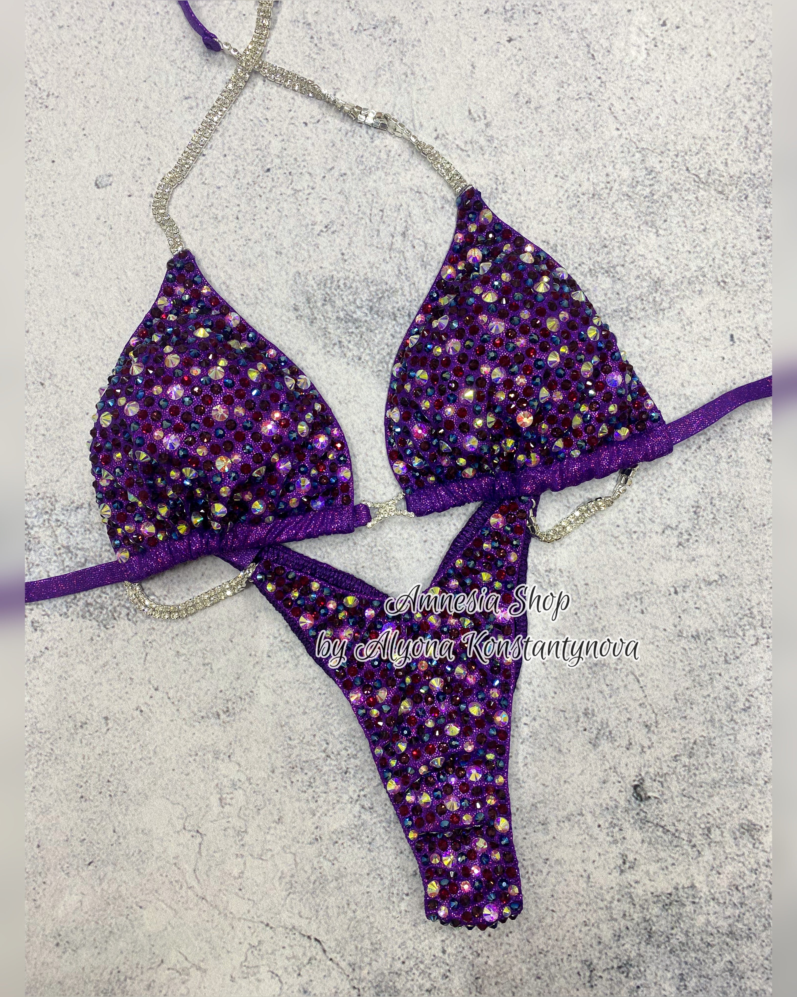 Lilac Fitness Bikini - Competition Bikini Set - Figure Fitness - NPC - Figure Competition Suit - Posing Suit - Wellness Bikini