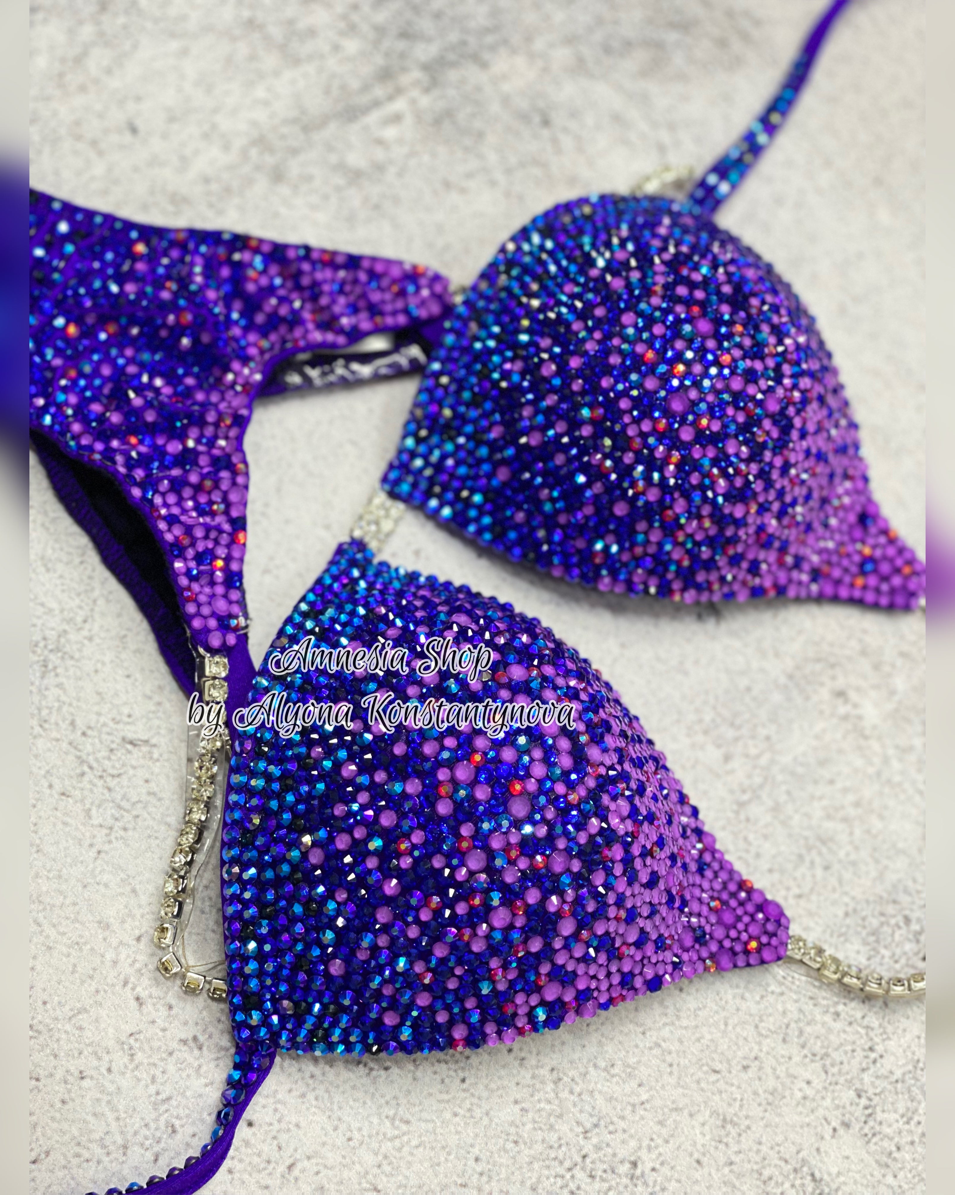 Neon Violet Fitness Bikini - Competition Bikini Set - Figure Fitness - NPC - IFBB - Posing Suit - Wellness Bikini