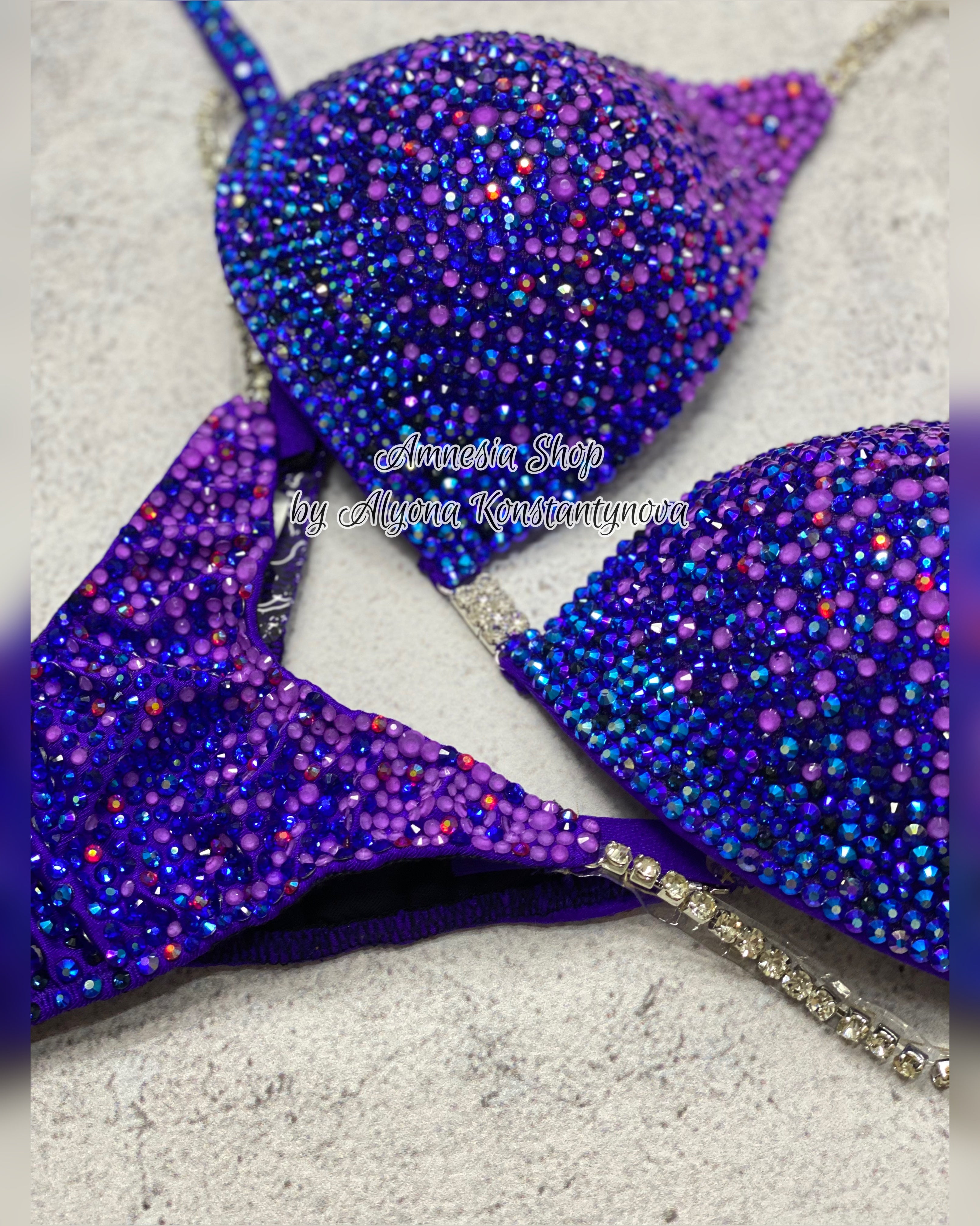 Neon Violet Fitness Bikini - Competition Bikini Set - Figure Fitness - NPC - IFBB - Posing Suit - Wellness Bikini