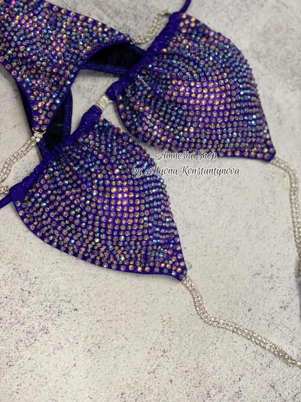 Purple Fitness Bikini - Competition Bikini Set - Figure Fitness - NPC - Figure Competition Suit - Posing Suit - Wellness Bikini