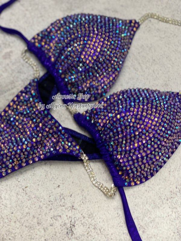 Purple Fitness Bikini - Competition Bikini Set - Figure Fitness - NPC - Figure Competition Suit - Posing Suit - Wellness Bikini