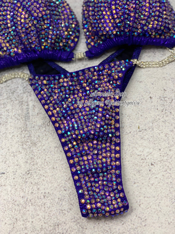 Purple Fitness Bikini - Competition Bikini Set - Figure Fitness - NPC - Figure Competition Suit - Posing Suit - Wellness Bikini