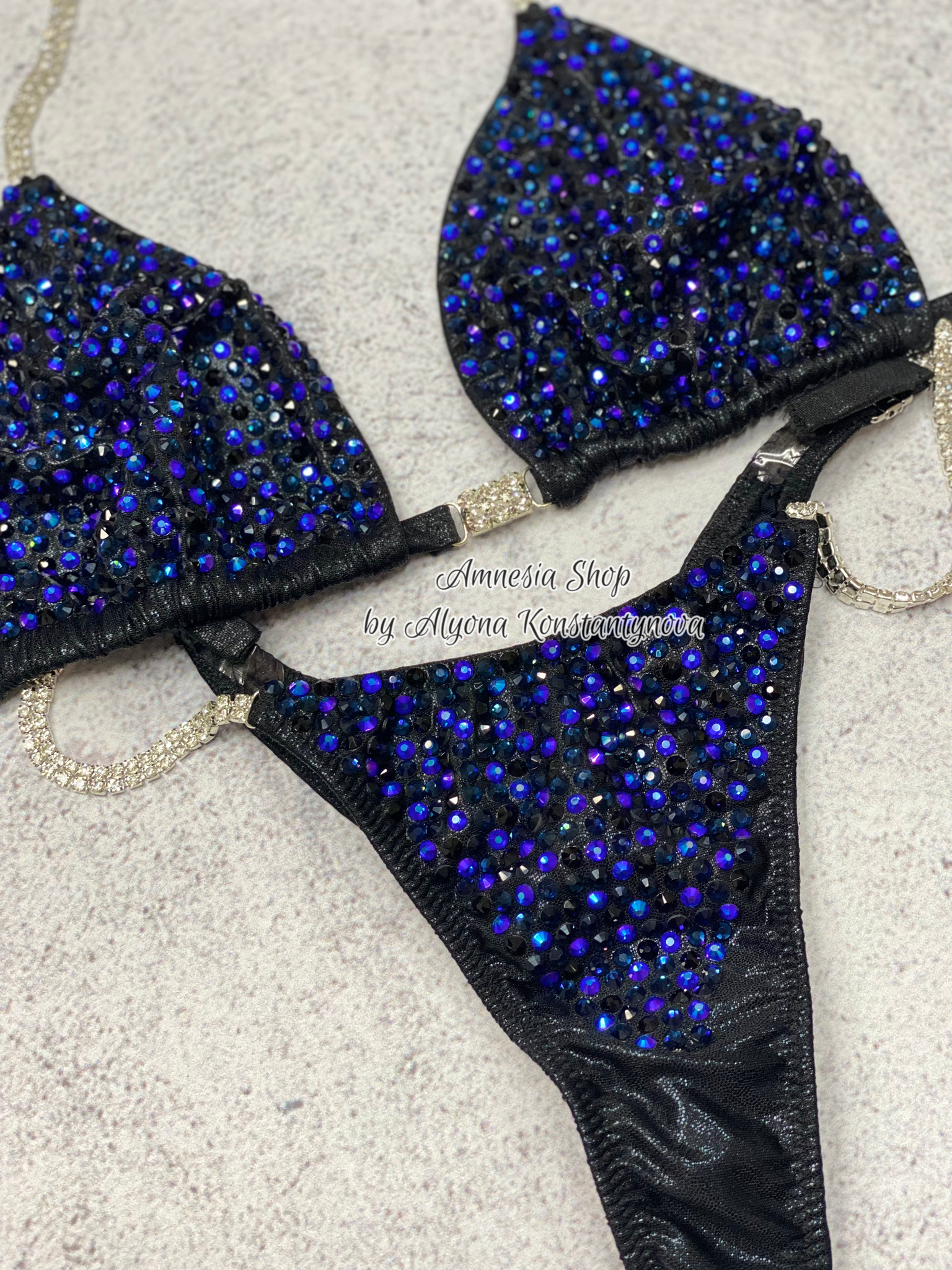 NPC Bikini Suit - Figure Competition Suit - Fitness Bikini - Bodybuilding Bikini - Custom Crystal Figure Suit - Wellness Bikini