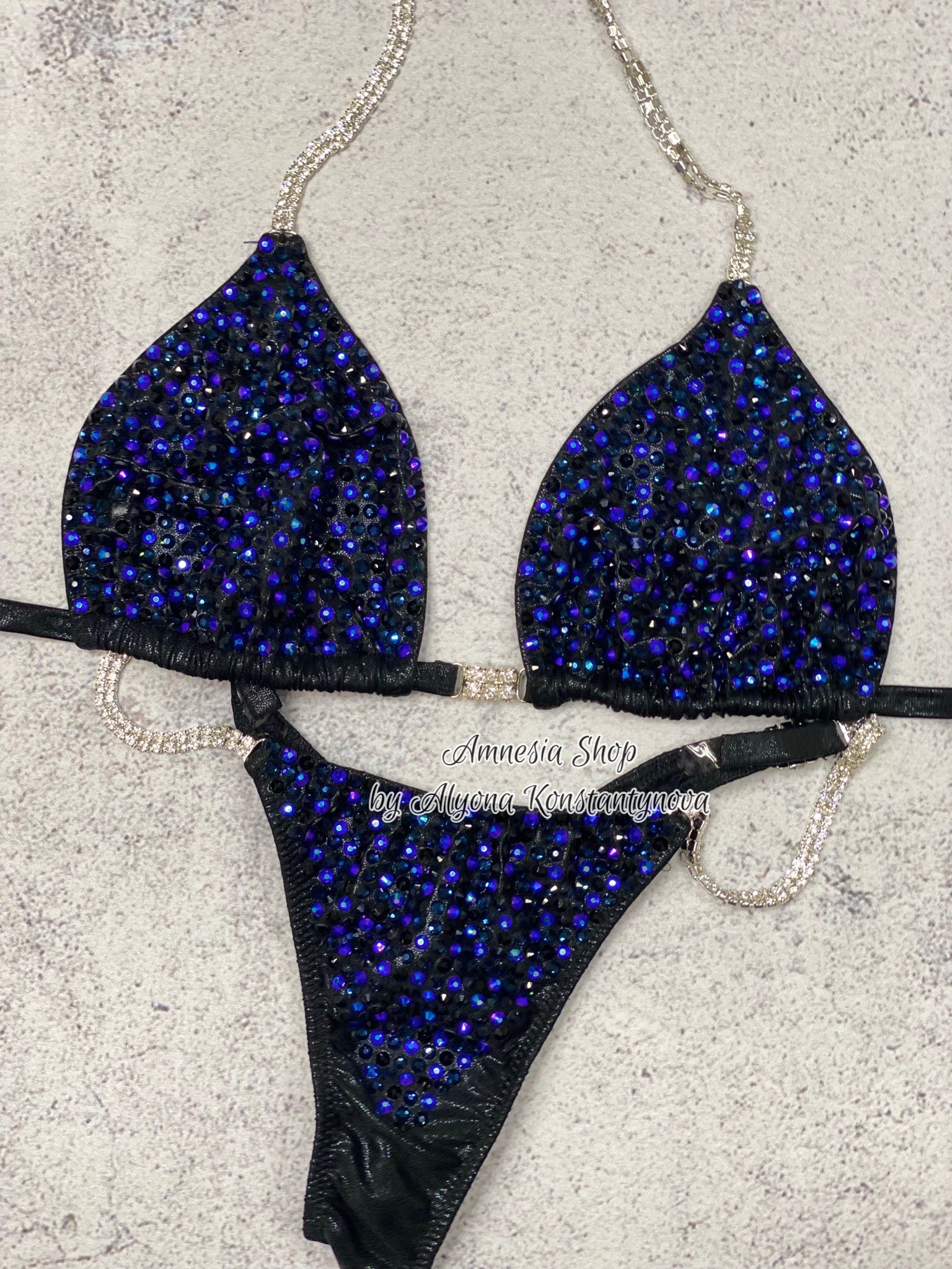 NPC Bikini Suit - Figure Competition Suit - Fitness Bikini - Bodybuilding Bikini - Custom Crystal Figure Suit - Wellness Bikini