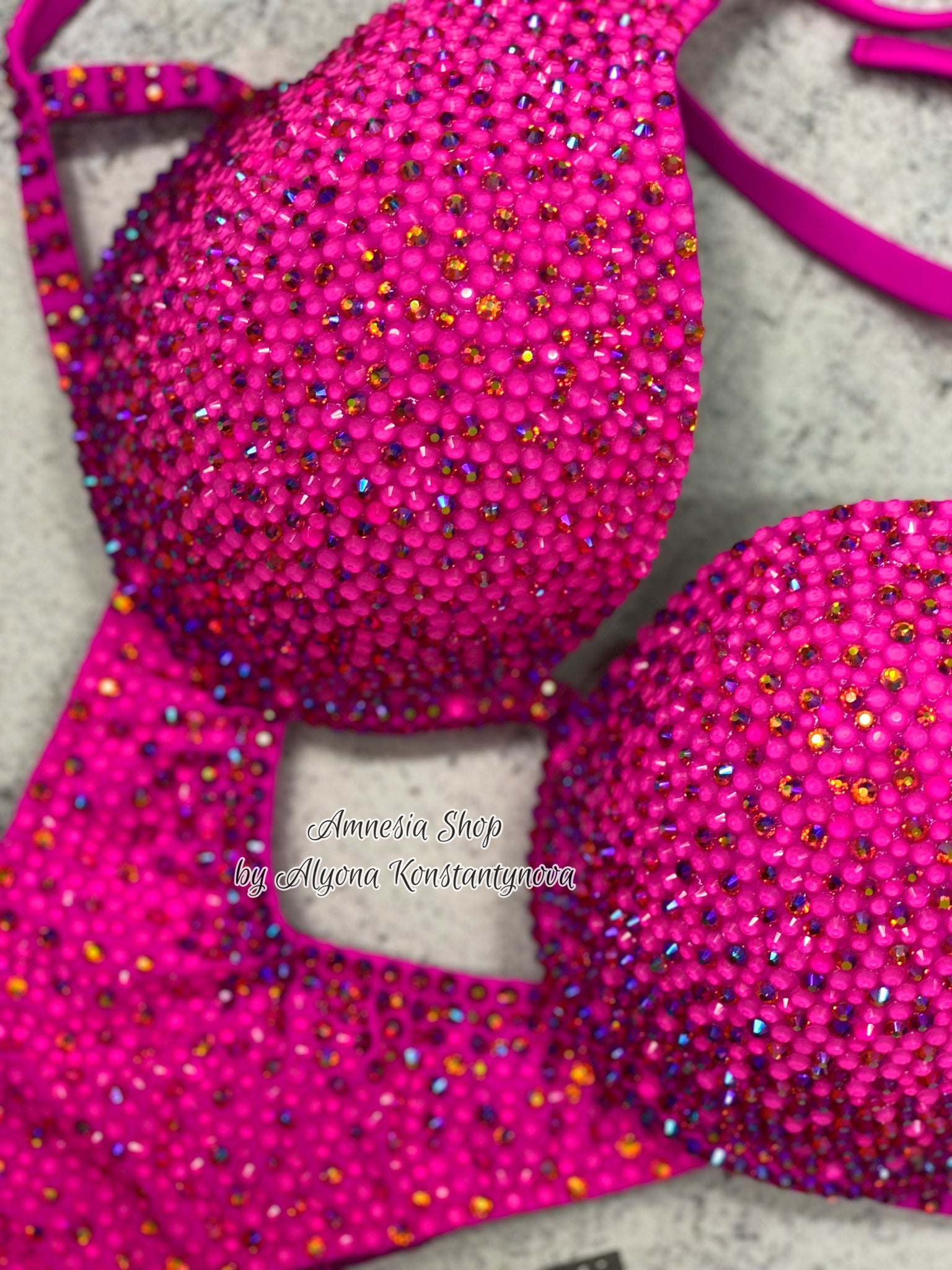 Neon Fitness Bikini - Competition Bikini Set - Rhinestone Fitness - Figure Suit - IFBB - WBFF - Posing Suit