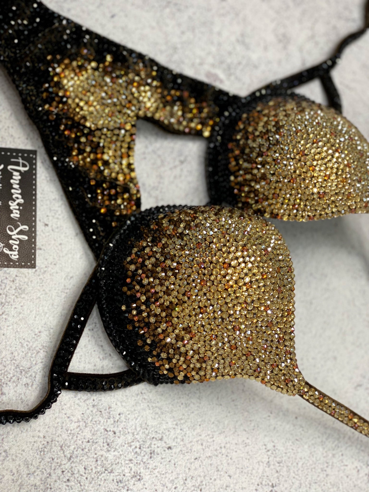 Chocolate  Fitness Bikini - Competition Bikini Set - Rhinestone Fitness - Figure Suit - IFBB - WBFF - Posing Suit