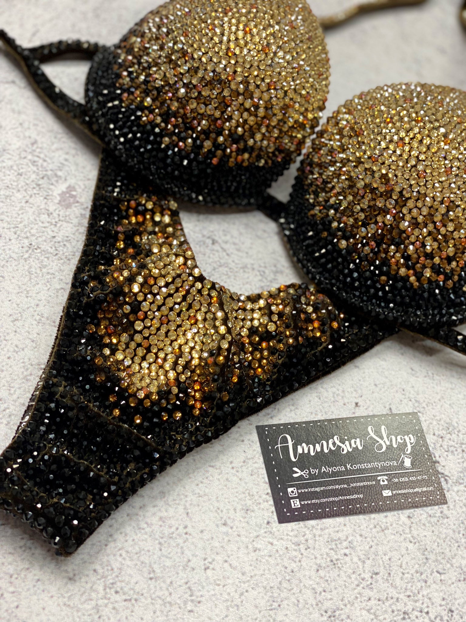 Chocolate  Fitness Bikini - Competition Bikini Set - Rhinestone Fitness - Figure Suit - IFBB - WBFF - Posing Suit