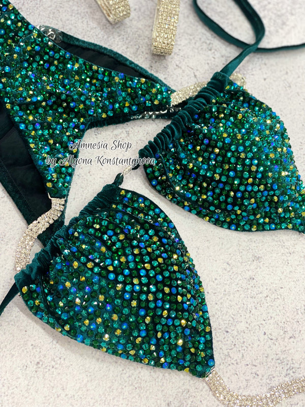 Bikini Suit - Figure Competition Suit - Fitness Bikini - Bodybuilding Bikini - Custom Crystal Figure Suit - Wellness Bikini - NPC