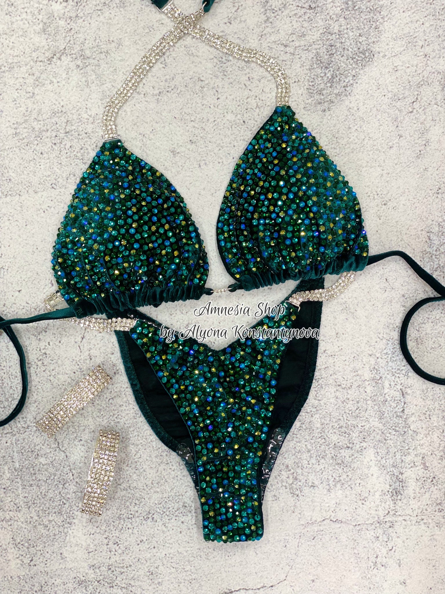 Bikini Suit - Figure Competition Suit - Fitness Bikini - Bodybuilding Bikini - Custom Crystal Figure Suit - Wellness Bikini - NPC