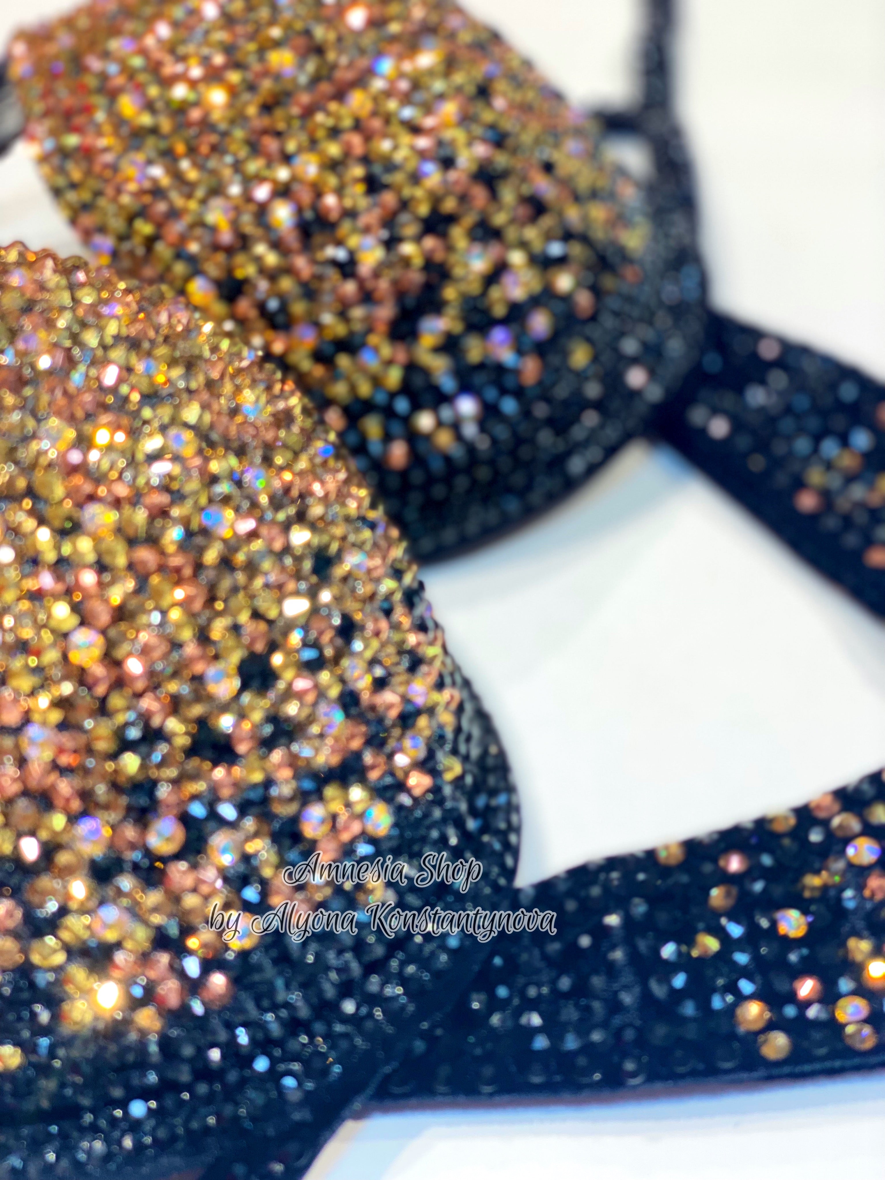 Gold Competition Bikini Set - Rhinestone Fitness - IFBB - WBFF - Figure Competition Suit - Posing Suit - Swarosvki Rhinestones Bodybuilding