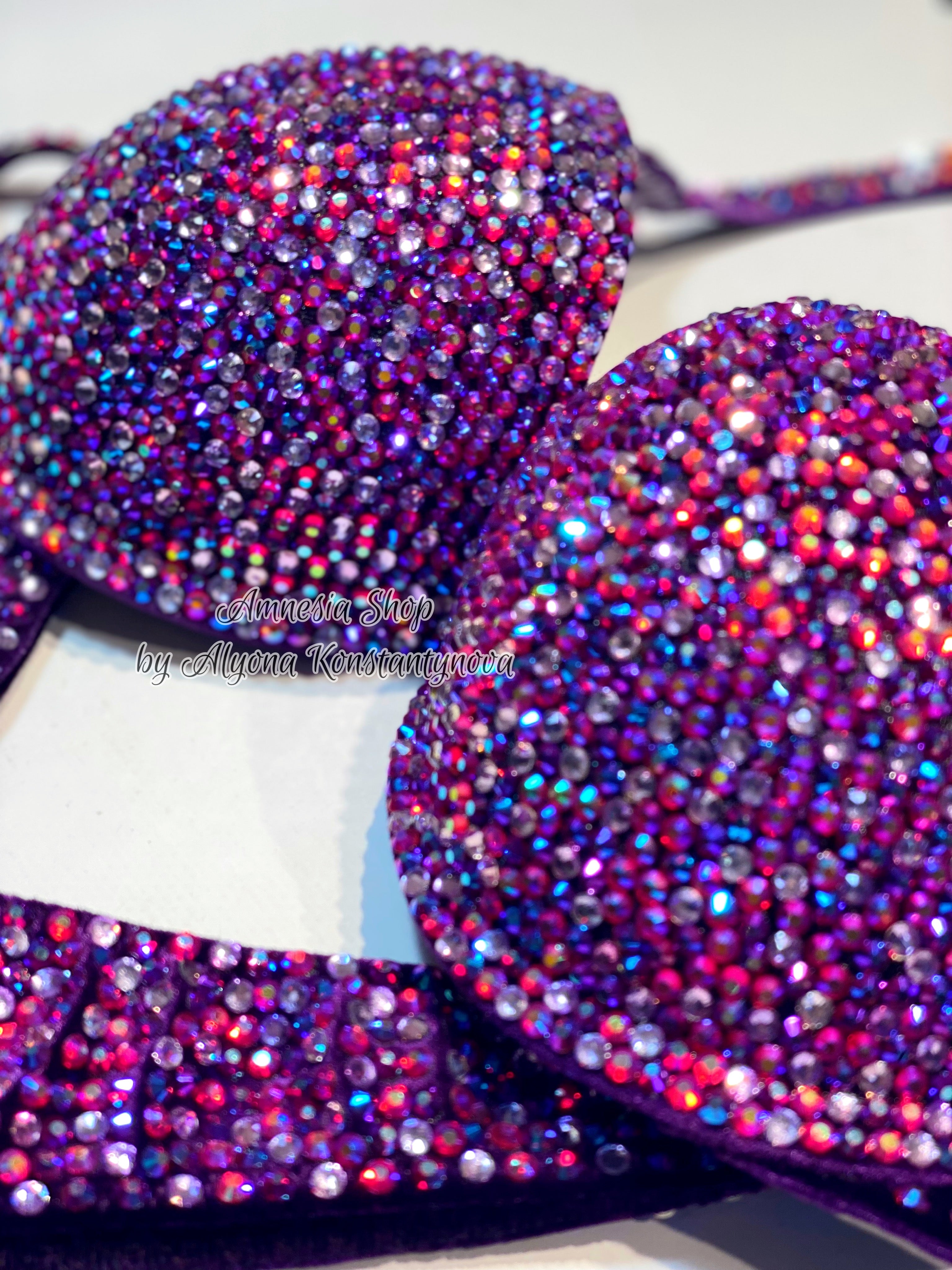 Violet Fitness Bikini - NPC Bikini - IFBB Competition Bikini - Crystal Competition Bikini Suit - Sexy Set - Fitness Suit (Copy)