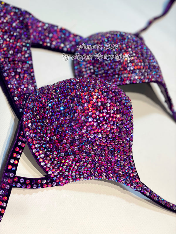 Violet Fitness Bikini - NPC Bikini - IFBB Competition Bikini - Crystal Competition Bikini Suit - Sexy Set - Fitness Suit (Copy)