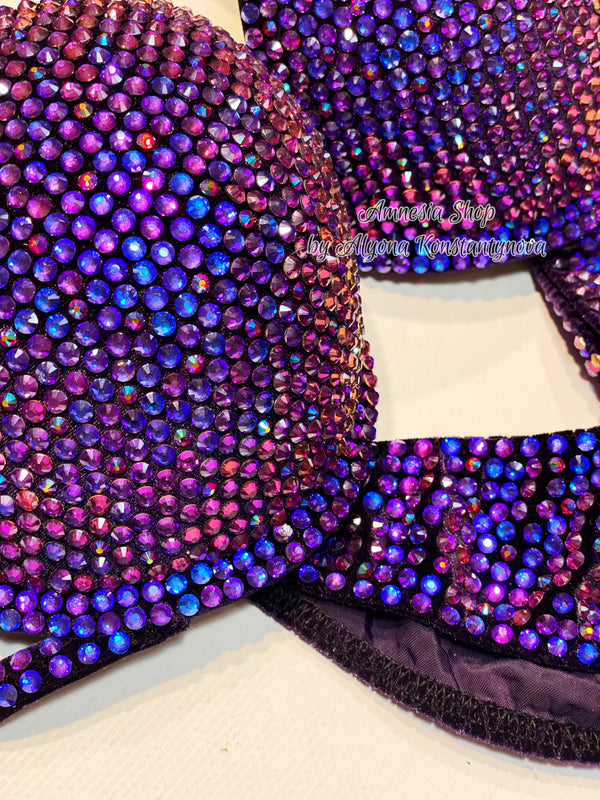 Violet Fitness Bikini - NPC Bikini - IFBB Competition Bikini - Crystal Competition Bikini Suit - Sexy Set - Fitness Suit