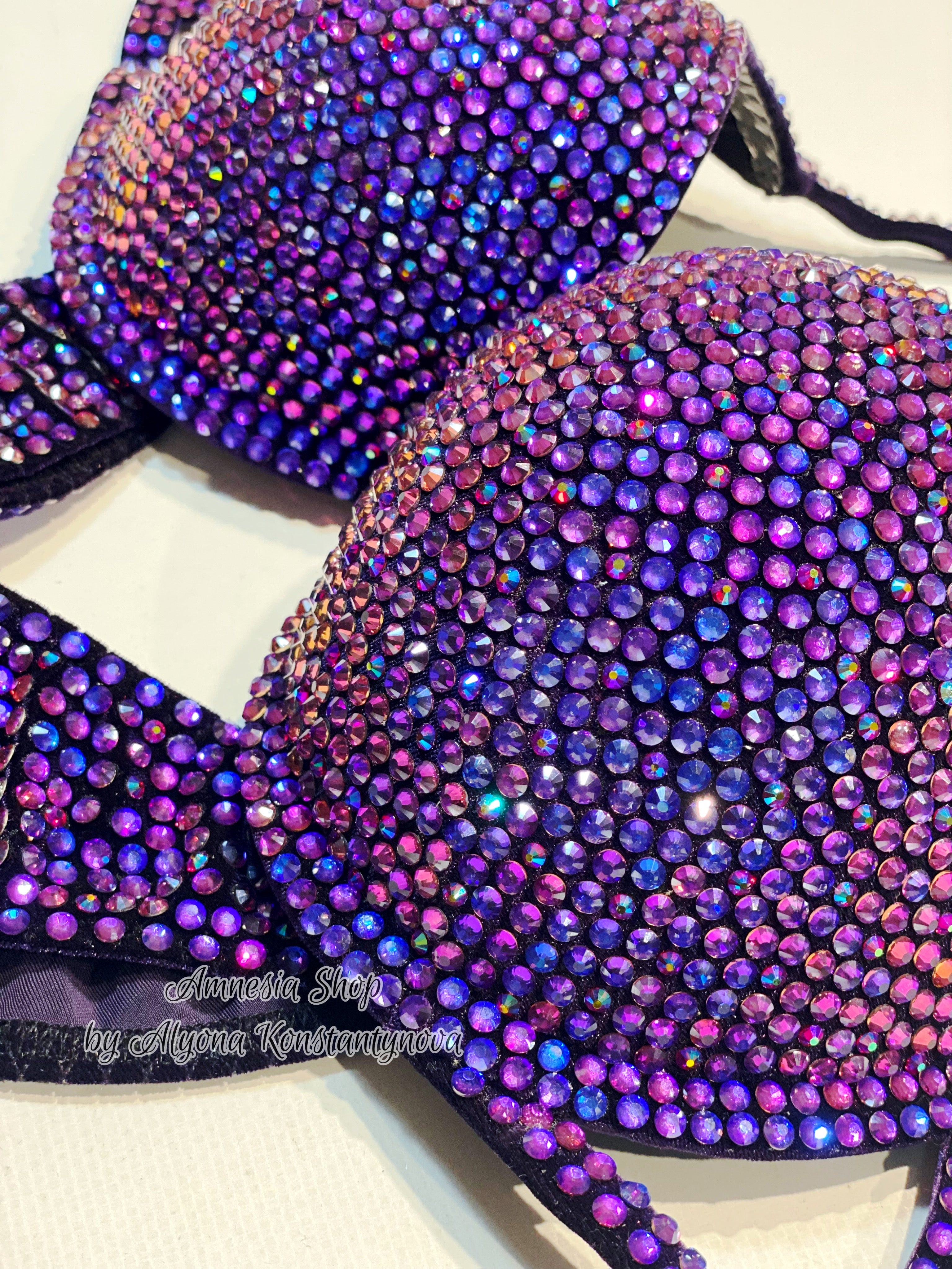 Violet Fitness Bikini - NPC Bikini - IFBB Competition Bikini - Crystal Competition Bikini Suit - Sexy Set - Fitness Suit