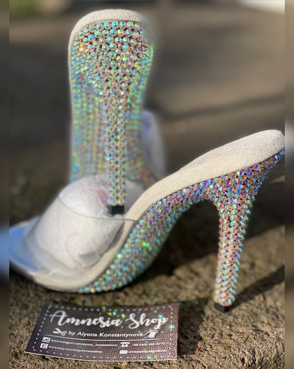 Crystal AB Bikini Shoes, SW Shoes, Competition Shoes, Bikini Figure Shoes, Posing Shoes
