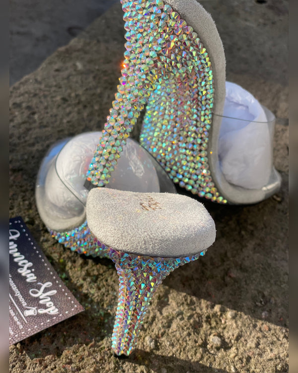 Crystal AB Bikini Shoes, SW Shoes, Competition Shoes, Bikini Figure Shoes, Posing Shoes