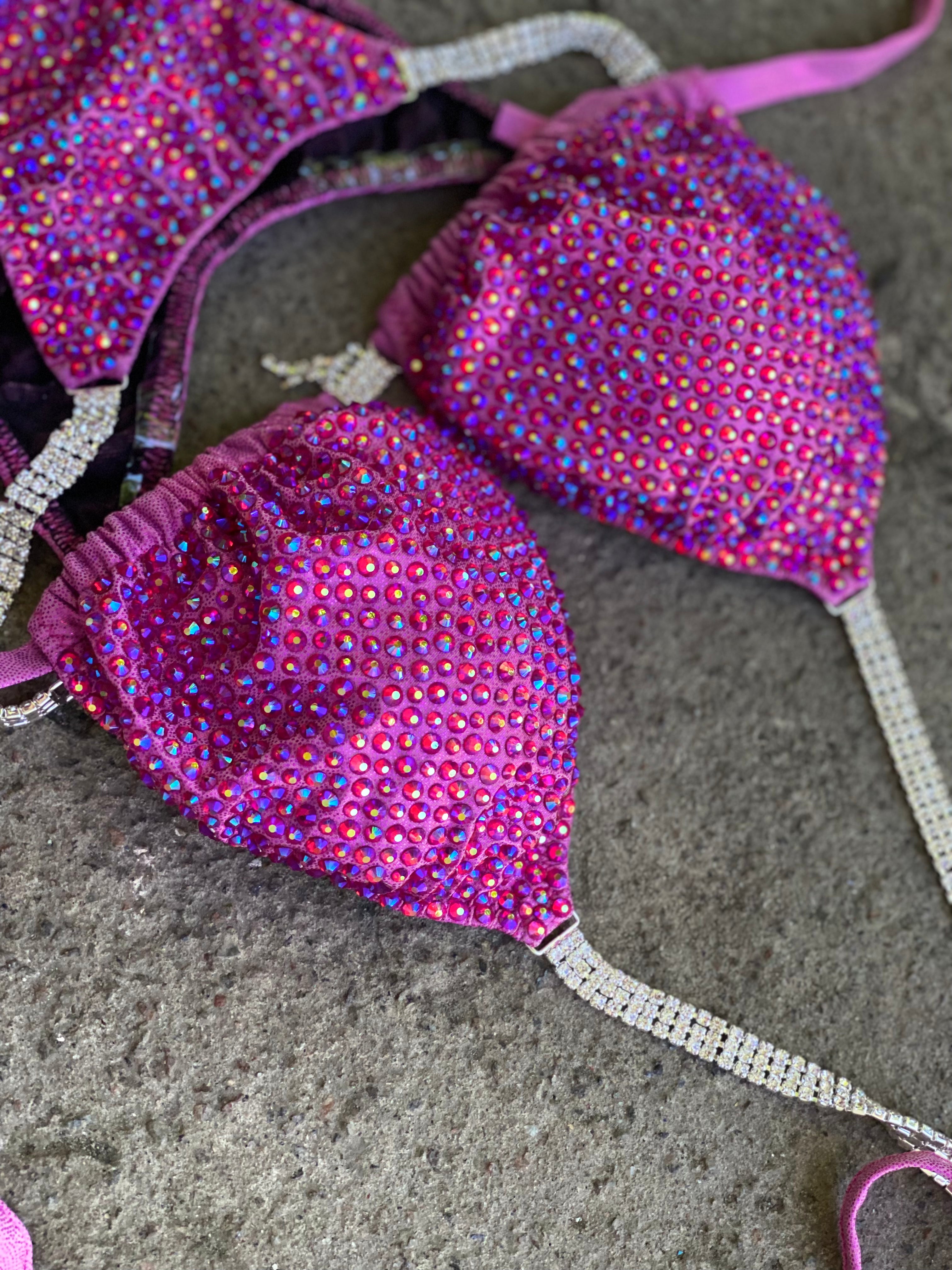 Pink NPC Bikini - Competition Bikini Set - Figure Fitness - Figure Competition Suit - Posing Suit - Wellness Bikini
