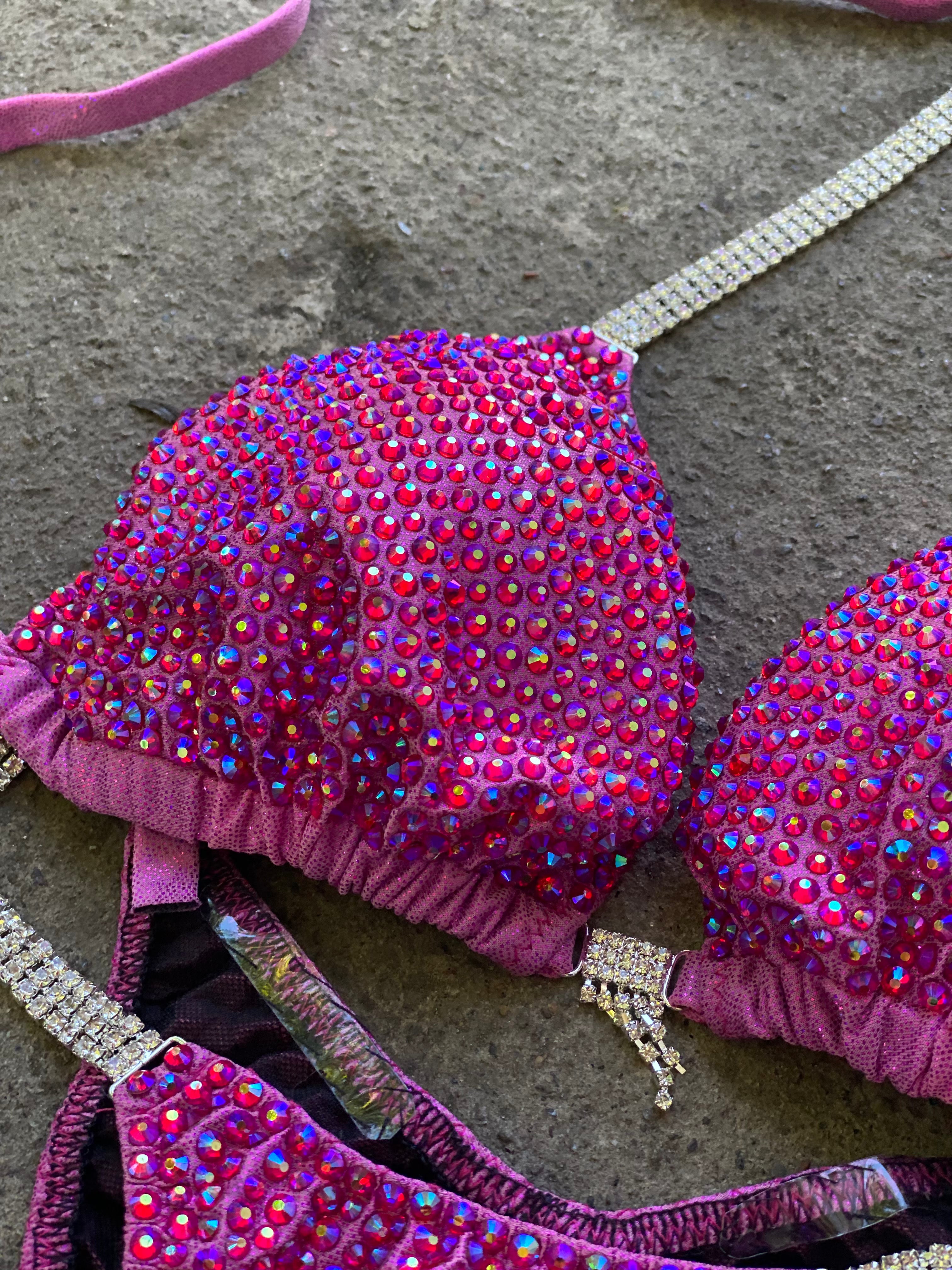 Pink NPC Bikini - Competition Bikini Set - Figure Fitness - Figure Competition Suit - Posing Suit - Wellness Bikini