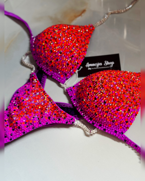 Neon Fitness Bikini - Competition Bikini Set - Figure Fitness - NPC - IFBB - Posing Suit - Wellness Bikini