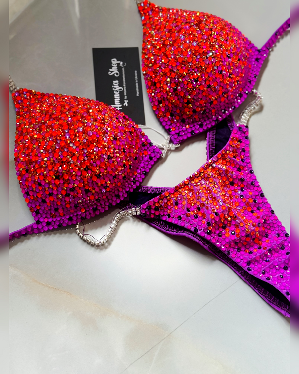 Neon Fitness Bikini - Competition Bikini Set - Figure Fitness - NPC - IFBB - Posing Suit - Wellness Bikini