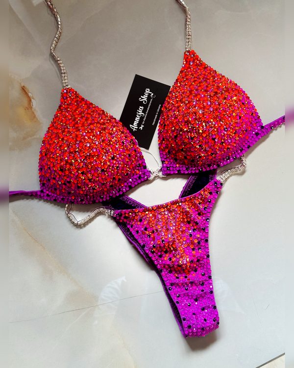 Neon Fitness Bikini - Competition Bikini Set - Figure Fitness - NPC - IFBB - Posing Suit - Wellness Bikini