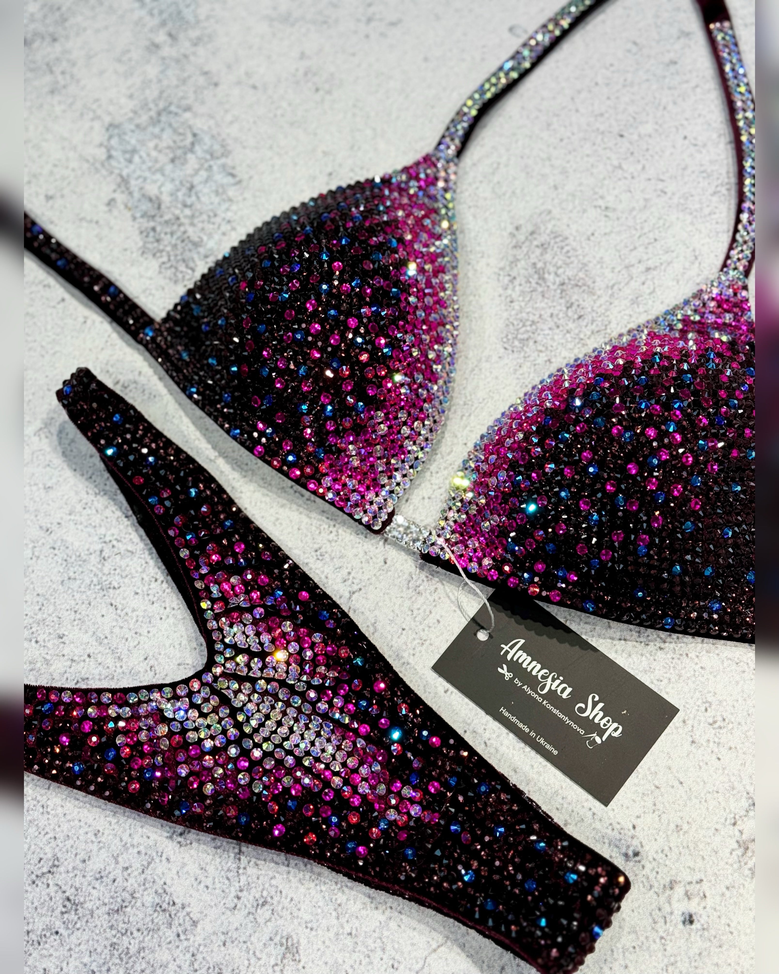 (Copy)  IFBB Bikini - Competition Bikini Set - Figure Fitness - NPC - IFBB - Velvet Figure Competition Suit - Posing Suit - Wellness Bikini