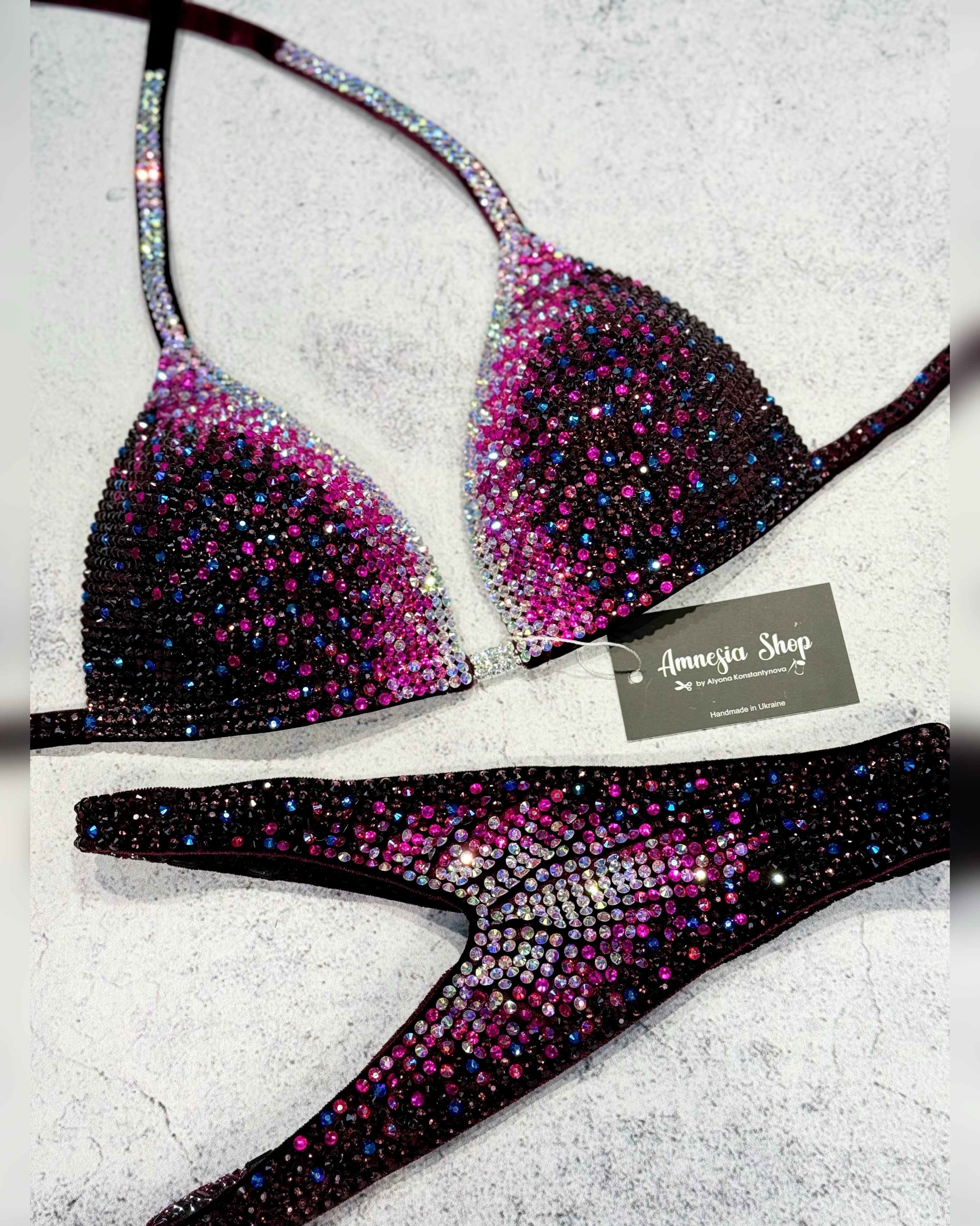 (Copy)  IFBB Bikini - Competition Bikini Set - Figure Fitness - NPC - IFBB - Velvet Figure Competition Suit - Posing Suit - Wellness Bikini