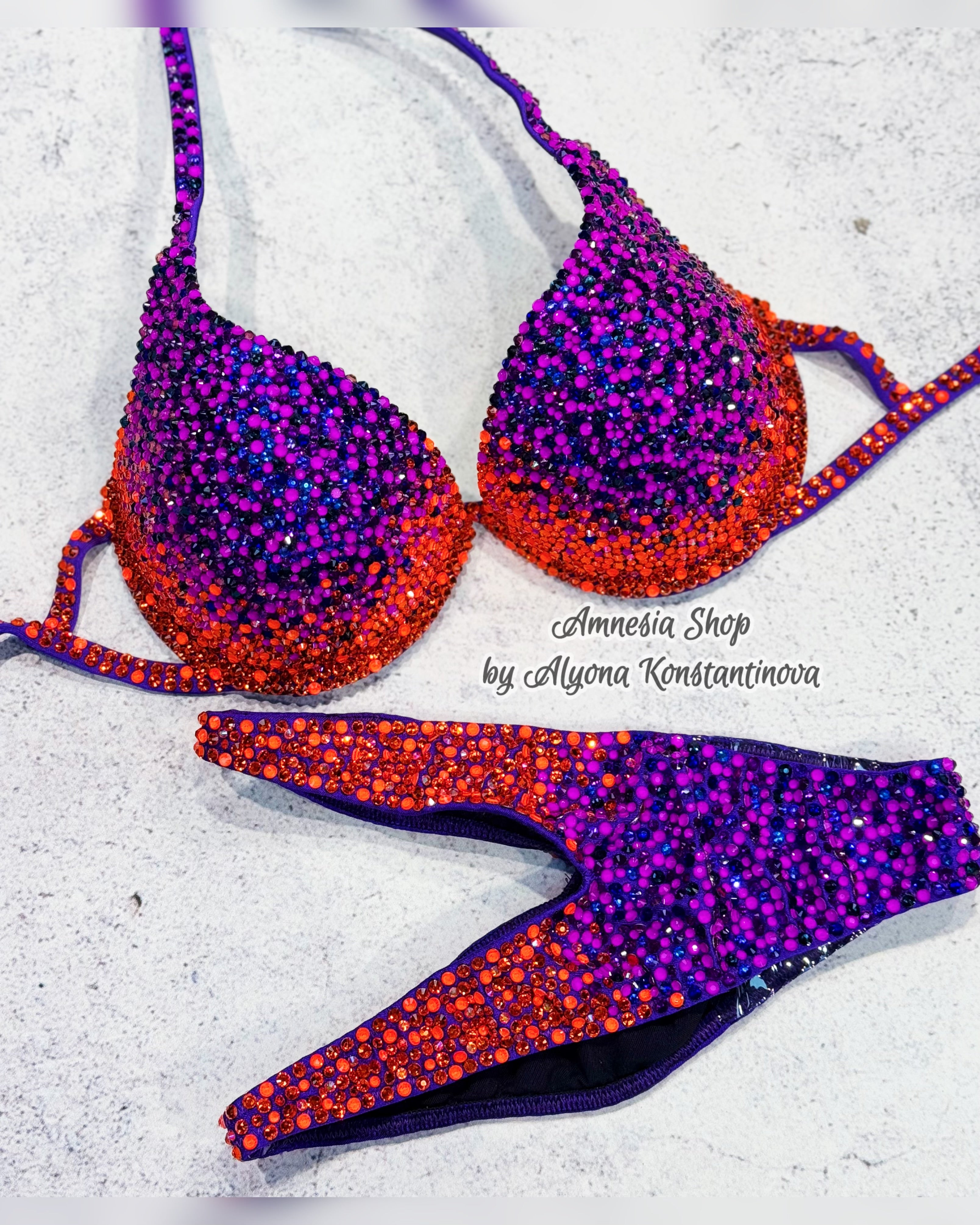 Swarovski Fitness Bikini - NPC Bikini - IFBB Competition Bikini - Crystal Competition Bikini Suit - Sexy Set - Fitness Suit