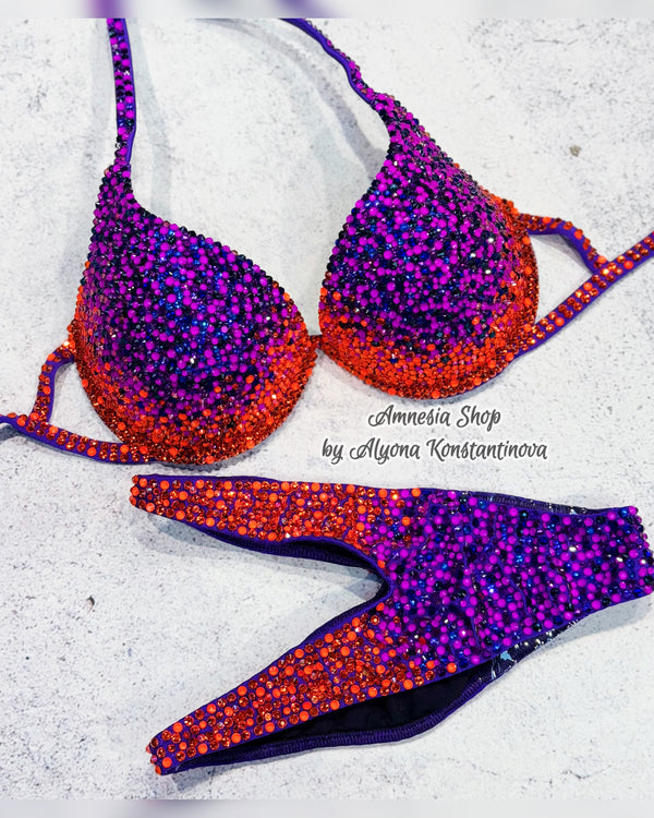 Swarovski Fitness Bikini - NPC Bikini - IFBB Competition Bikini - Crystal Competition Bikini Suit - Sexy Set - Fitness Suit