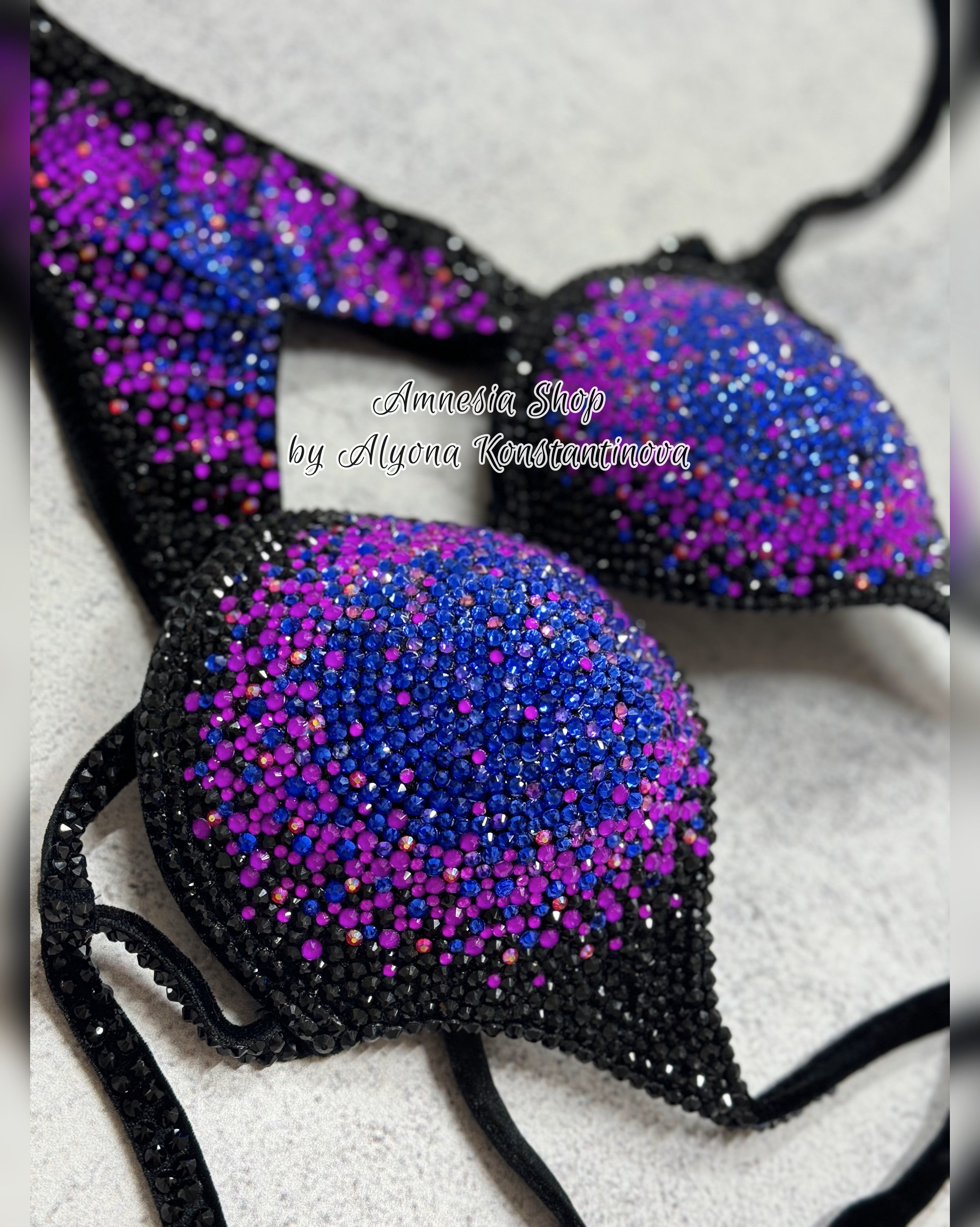 Neon Fitness Bikini - IFBB Competition Bikini - Crystal Competition Bikini Suit - Posing Suit - Fitness Suit - Figure Bikini - Posing Bikini (Copy)