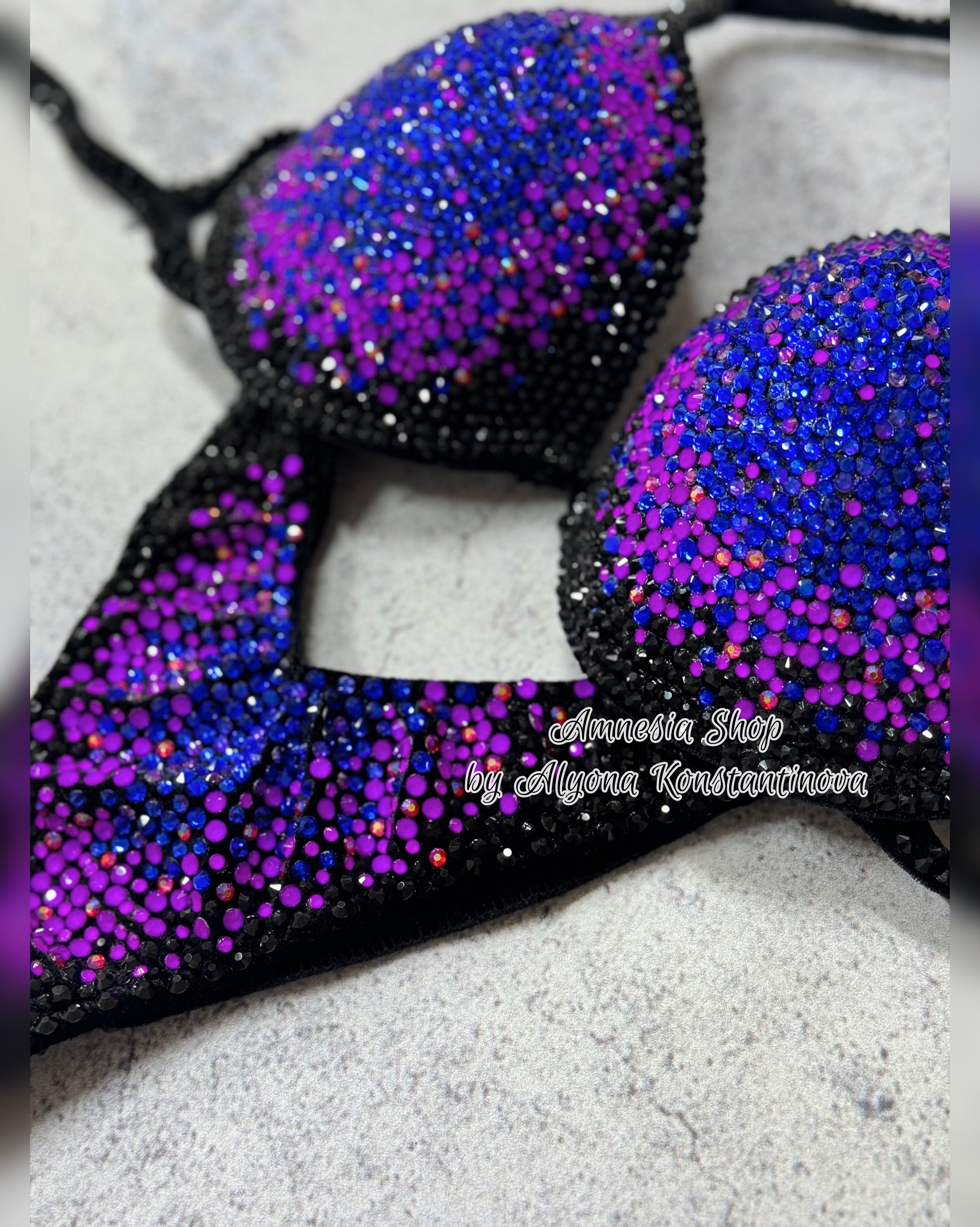 Neon Fitness Bikini - IFBB Competition Bikini - Crystal Competition Bikini Suit - Posing Suit - Fitness Suit - Figure Bikini - Posing Bikini (Copy)