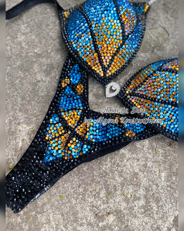 Fitness Bikini - Competition Bikini Set - Figure Fitness - NPC - IFBB - Velvet Figure Competition Suit - Posing Suit - Wellness Bikini