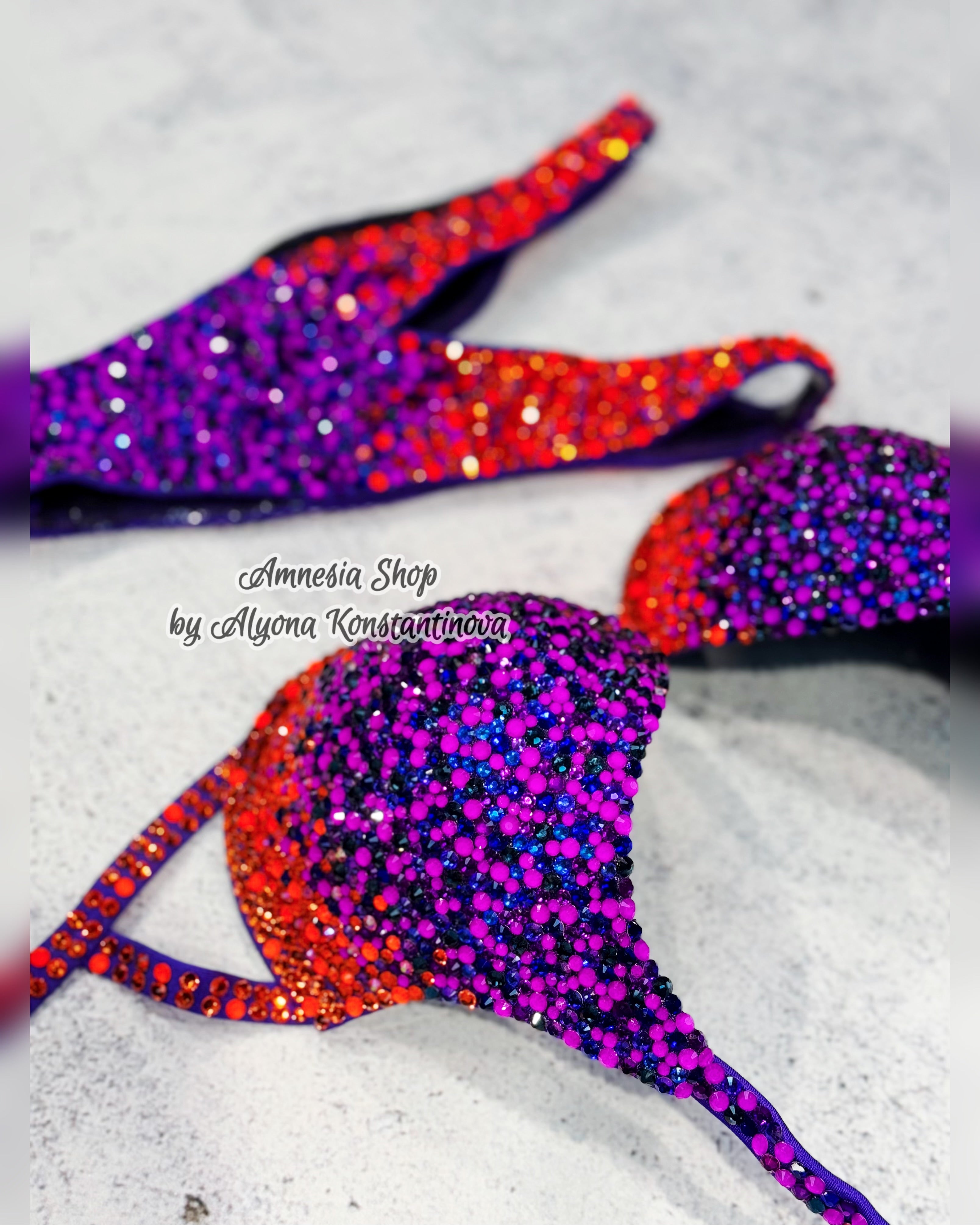 Swarovski Fitness Bikini - NPC Bikini - IFBB Competition Bikini - Crystal Competition Bikini Suit - Sexy Set - Fitness Suit