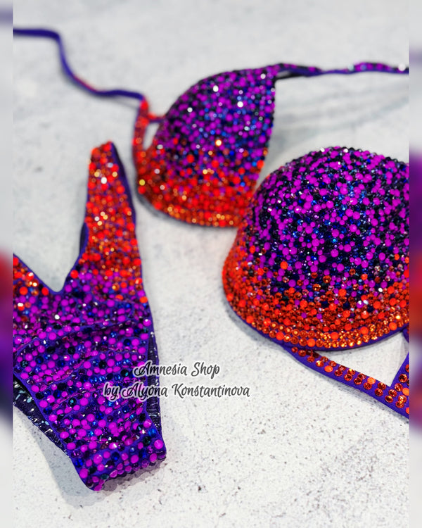 Swarovski Fitness Bikini - NPC Bikini - IFBB Competition Bikini - Crystal Competition Bikini Suit - Sexy Set - Fitness Suit